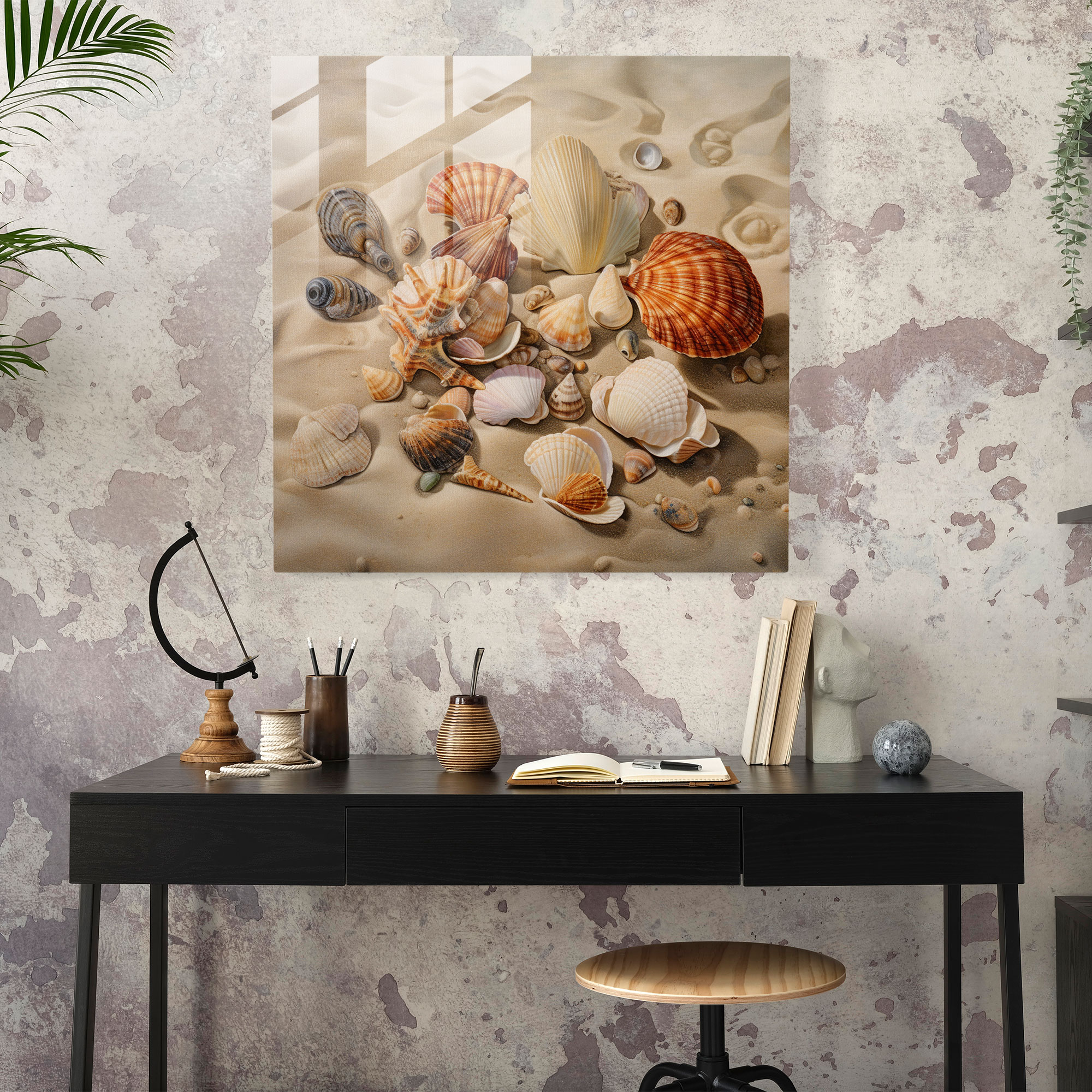 Seashell Collection Glass Print - Beach, Wall Decoration, Beach, Natural Beauty