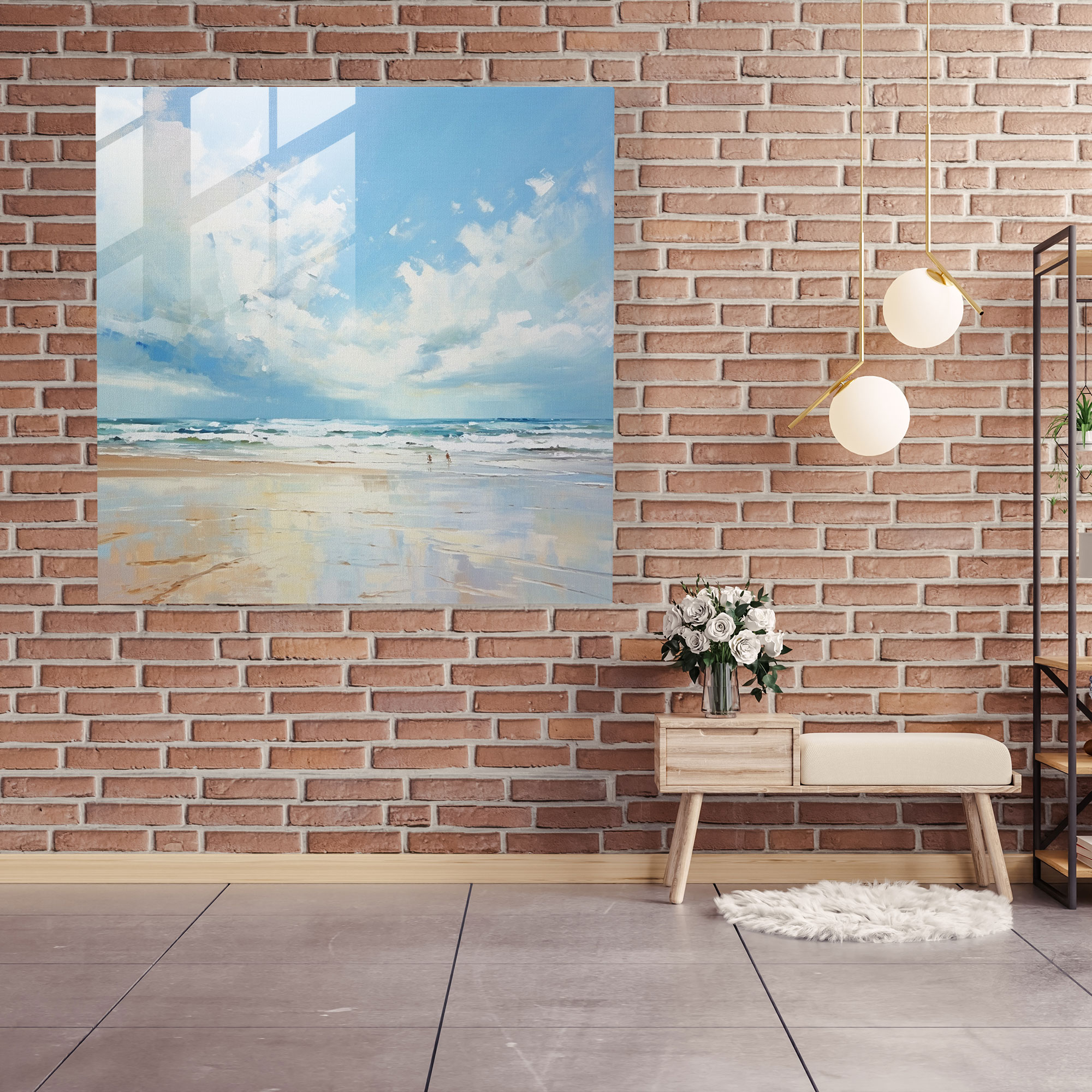 Serene Seascapes Glass Print - Beach, Home Decoration, Glass Art, Serene Beach
