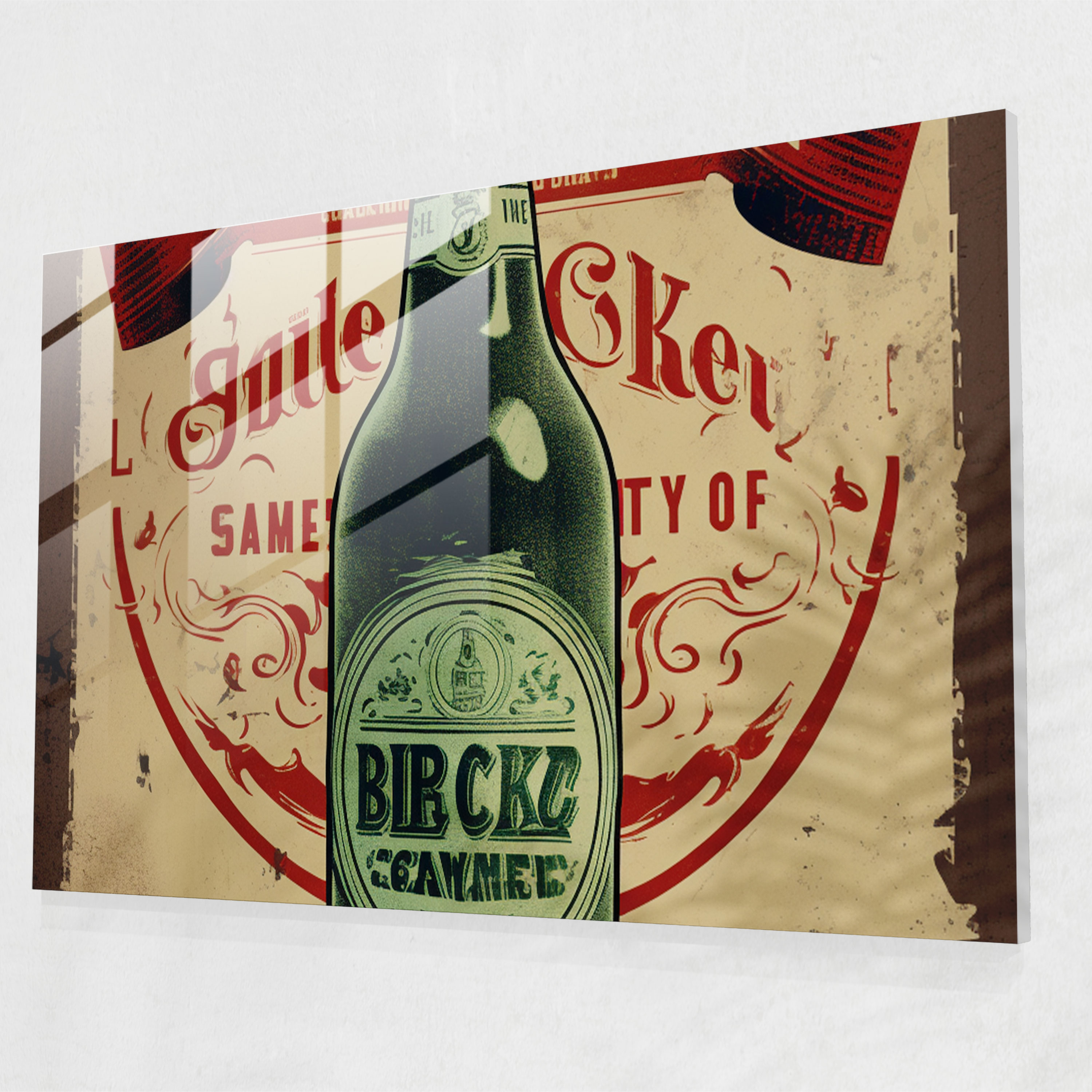 Beer Home Decoration - Beer, Modern Art, Vintage Poster Design, Rustic Textures