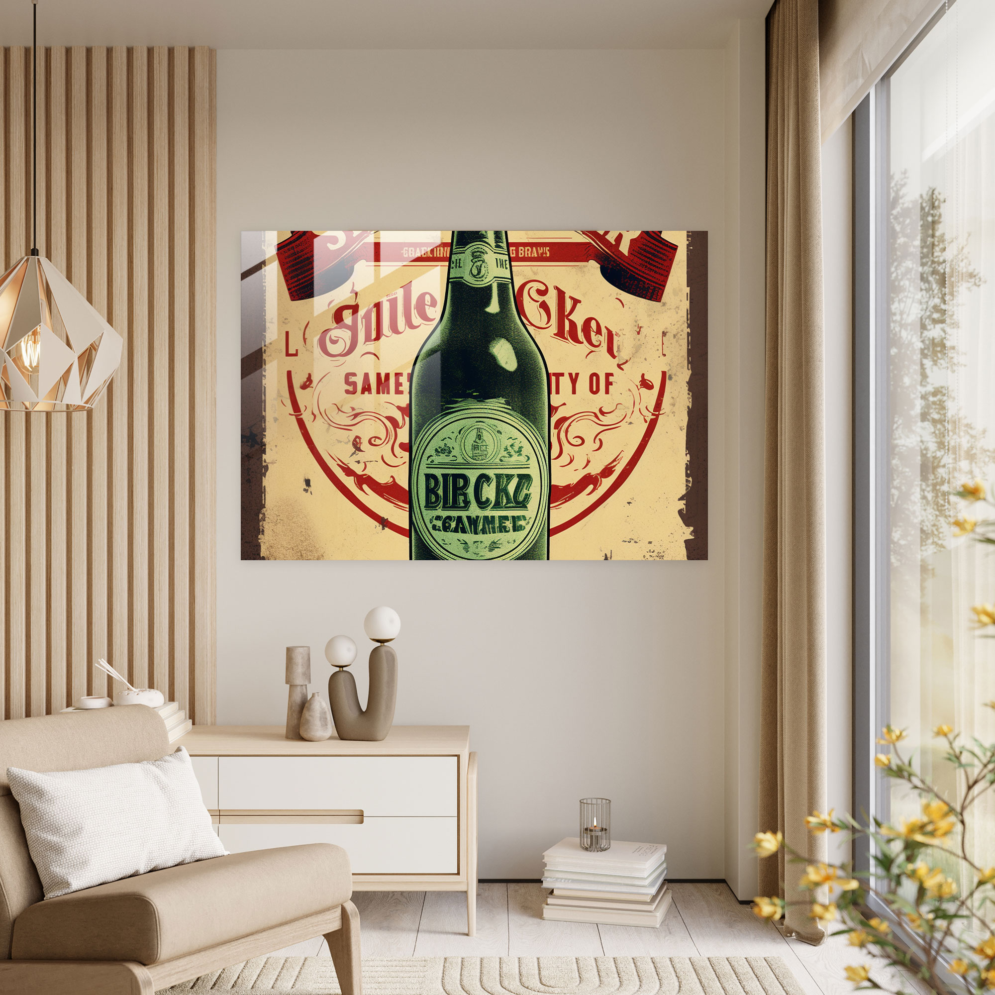 Beer Home Decoration - Beer, Modern Art, Vintage Poster Design, Rustic Textures