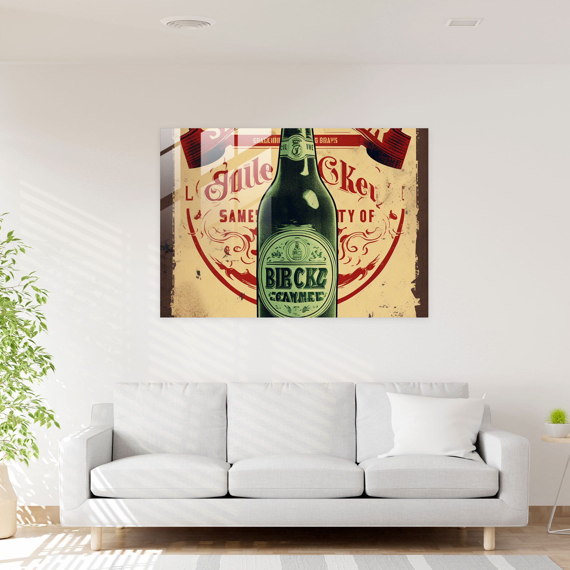 Beer Home Decoration - Beer, Modern Art, Vintage Poster Design, Rustic Textures