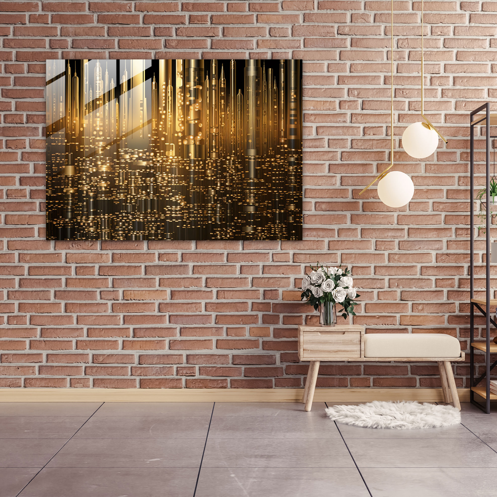 Beer Glass Wall Art - Beer, Futuristic Beer Cityscape, Home Decoration, Beer Bottles