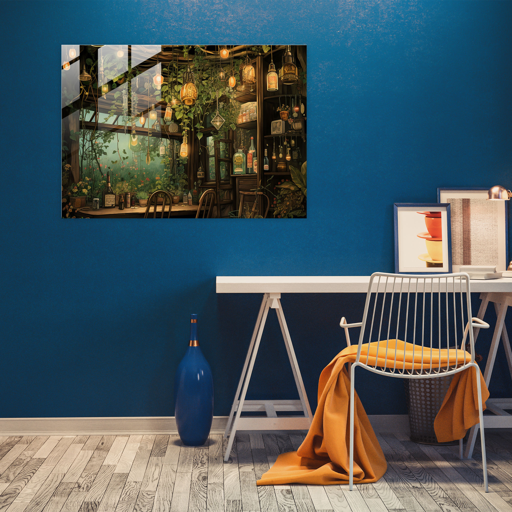 Beer Home Decoration - Beer, Lush Garden, Glass Print, Modern Art