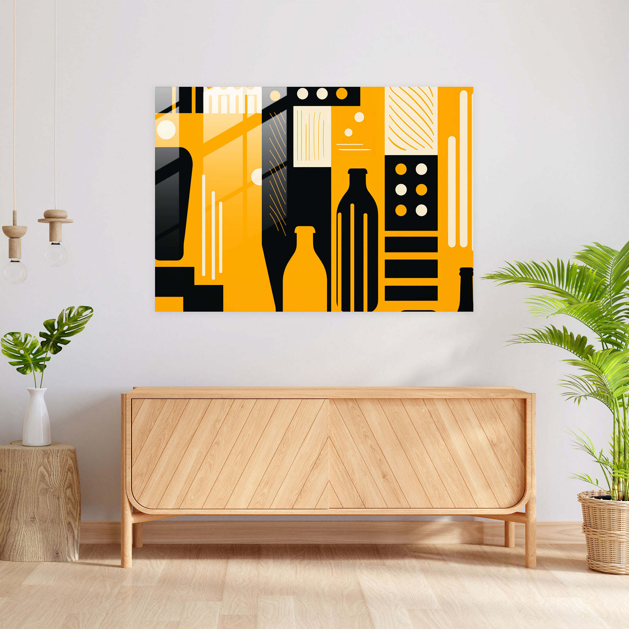 Beer Wall Decoration - Beer, Beer Wall Decoration, Glass Art, Geometric Beer Pattern