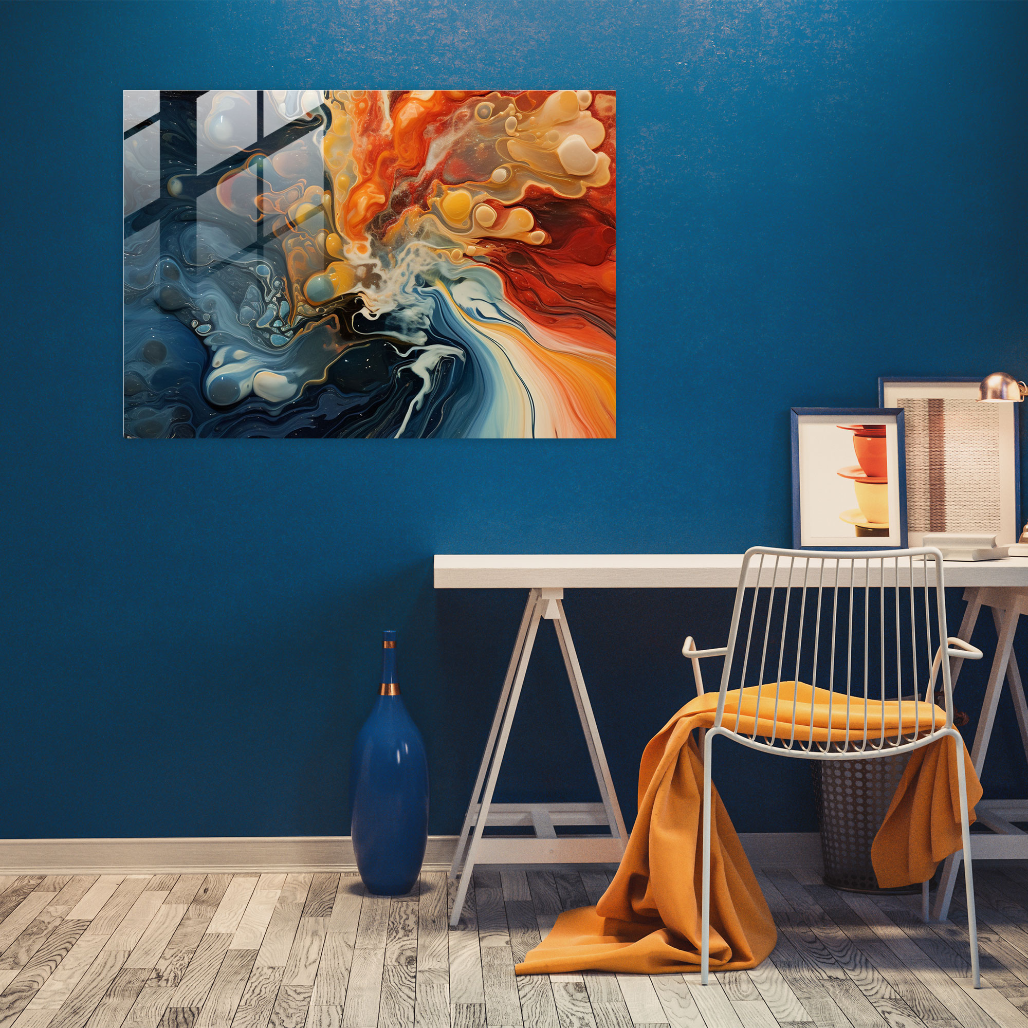 Beer Glass Wall Art: Vibrant Foam - Beer, Contemporary Design, Modern Art, Vibrant Colors