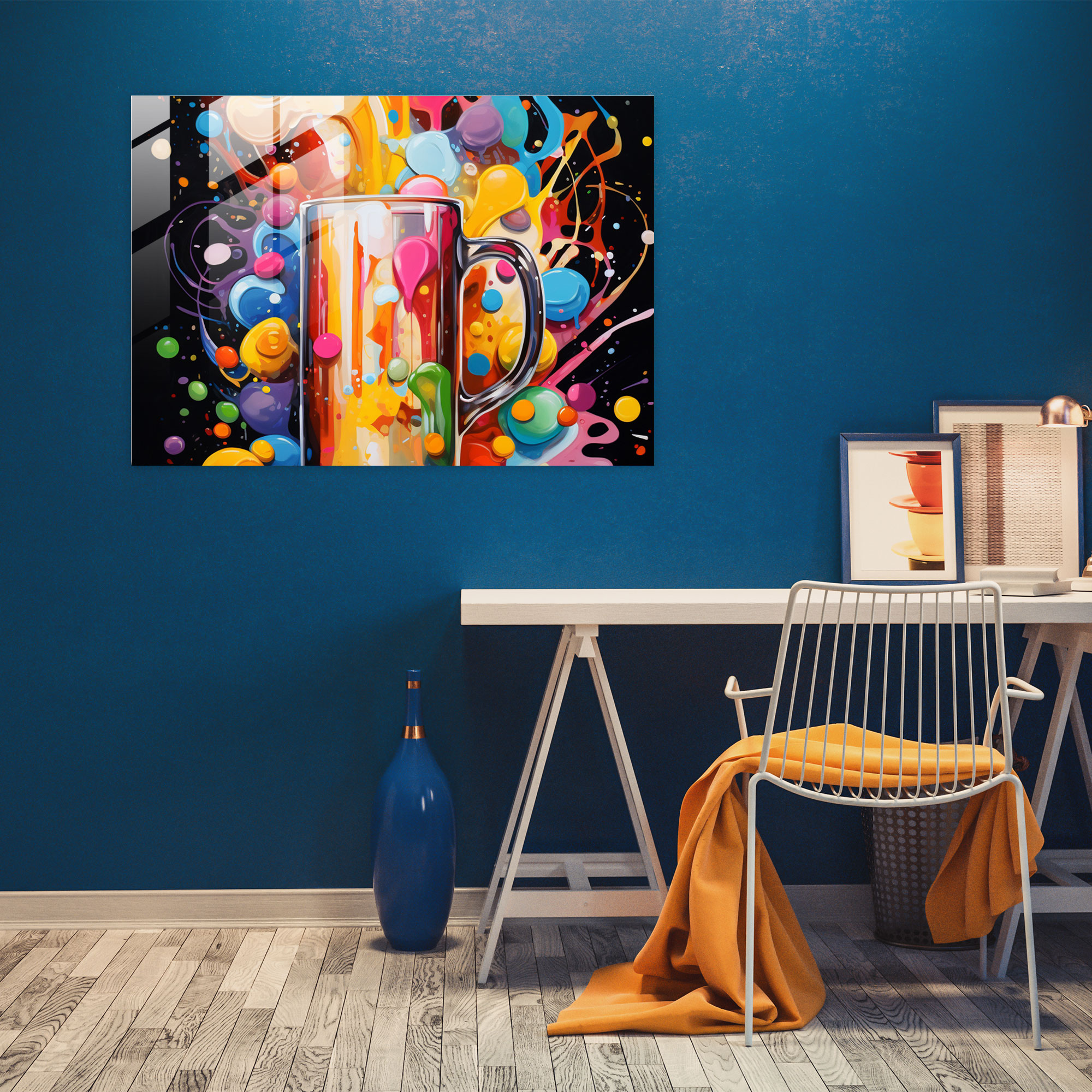 Beer Glass Print - Beer, Glass Art, Modern Art, Glass Print