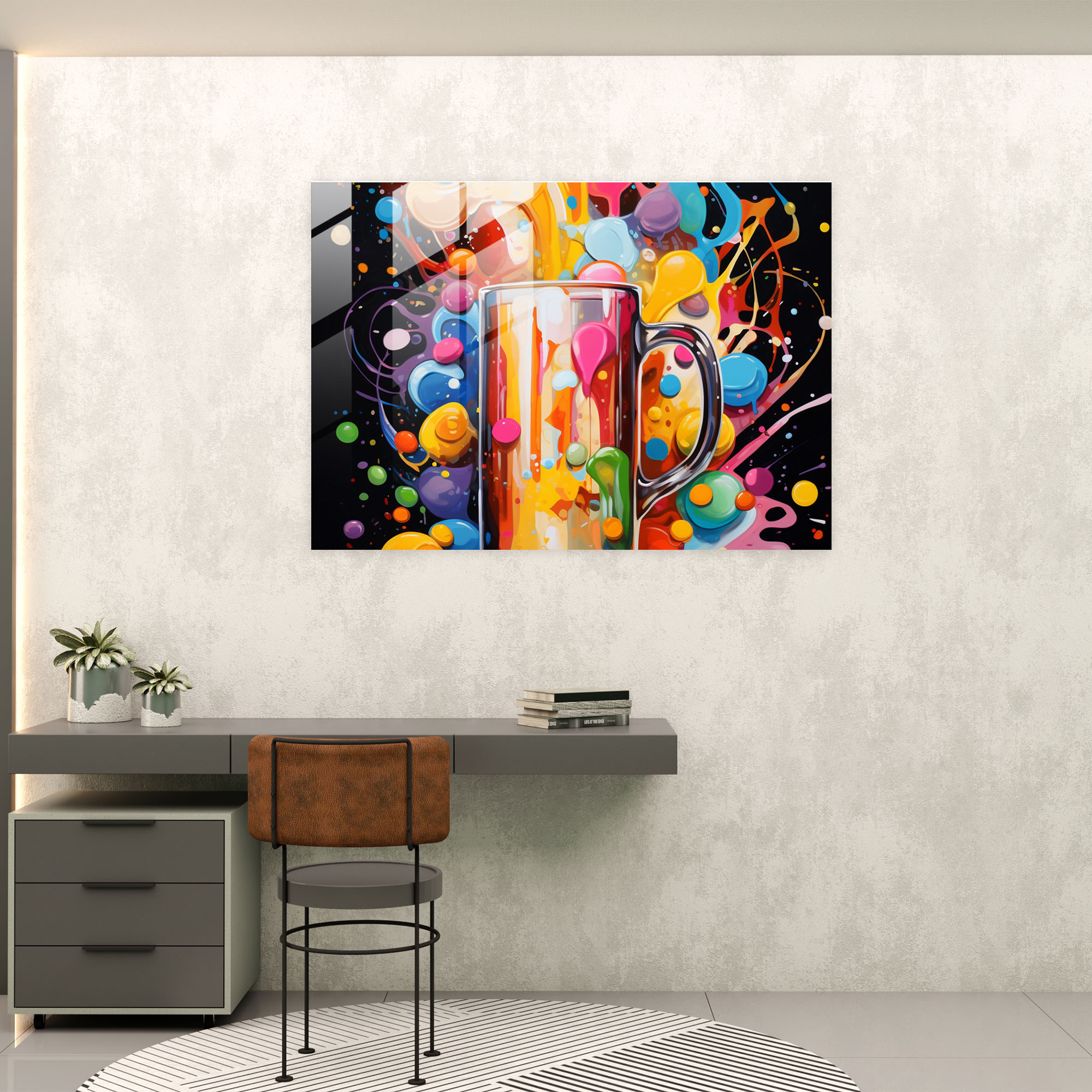 Beer Glass Print - Beer, Glass Art, Modern Art, Glass Print