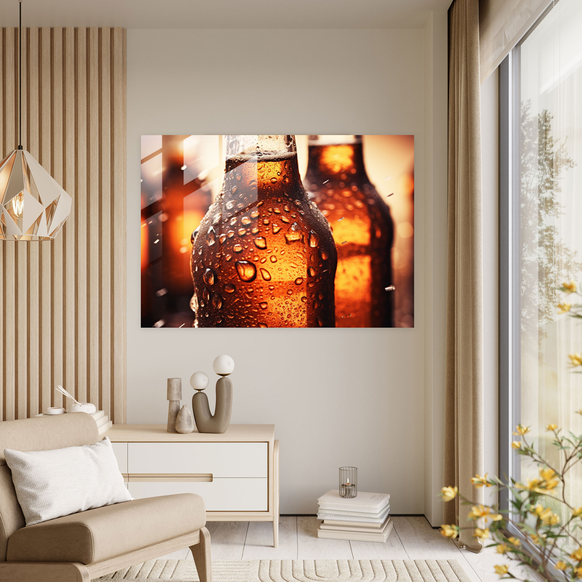 Beer Glass Art - Beer, Realistic Photography, Home Decoration, Beer Bottles