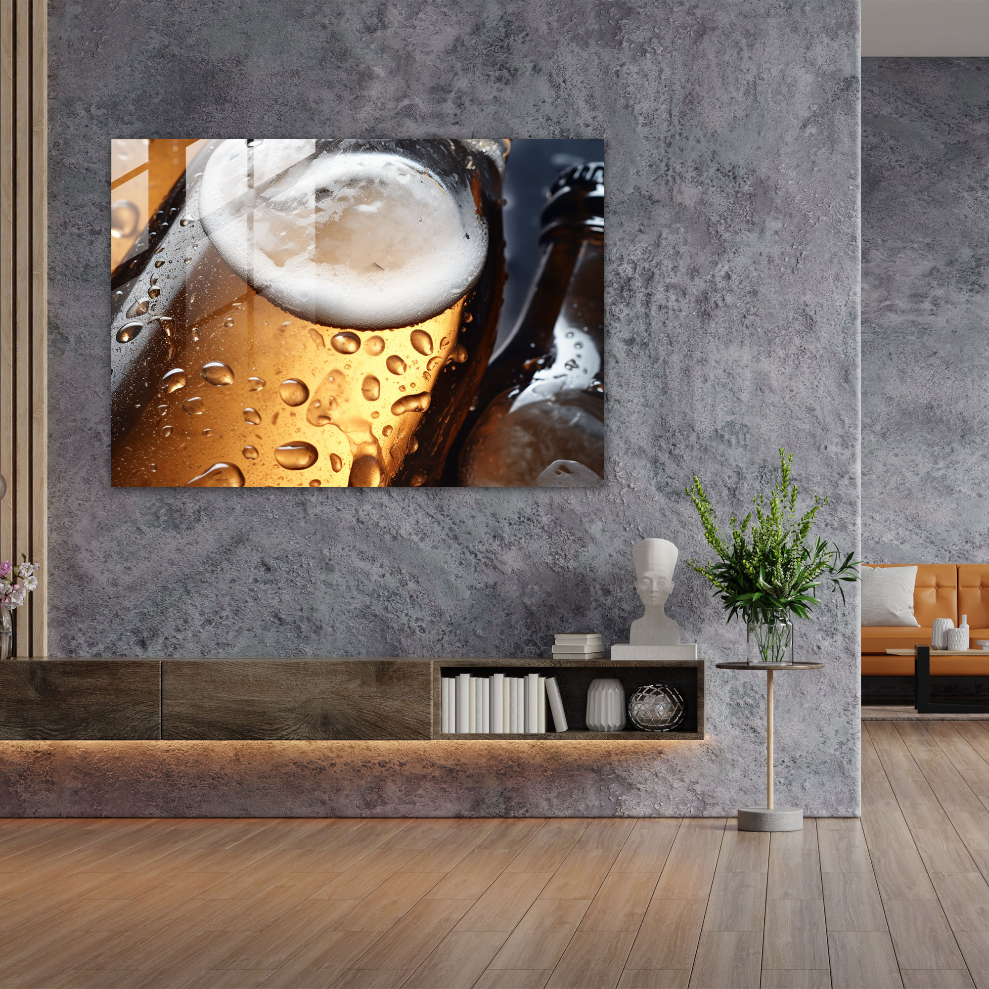 Beer Bottles Glass Print - Beer, Home Decoration, Glass Art, Wall Decoration