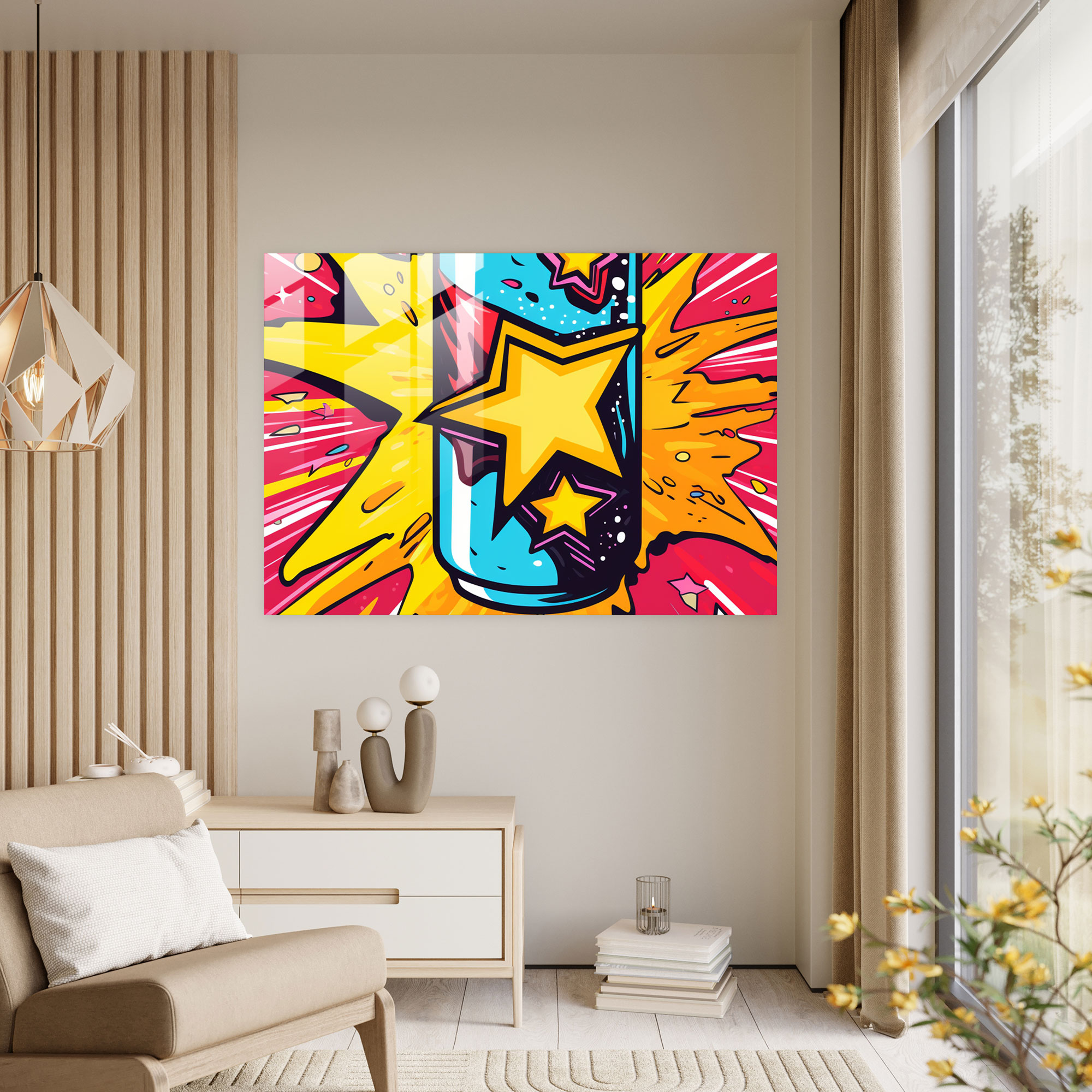 Pop Art Beer Glass Print - Beer, Glass Art, Glass Wall Art, Modern Art