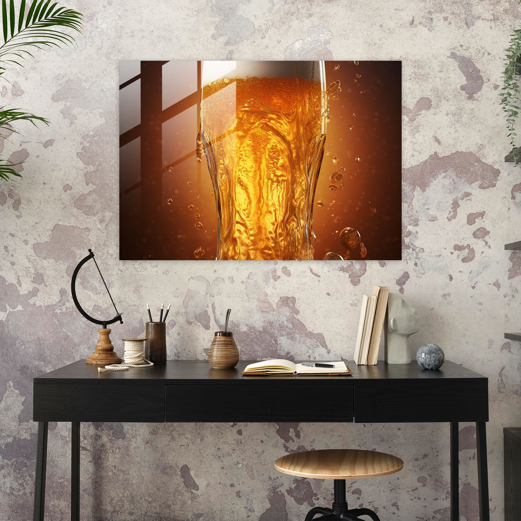 Overflowing Beer Glass Print - Beer, Home Decoration, Glass Art, Wall Decoration