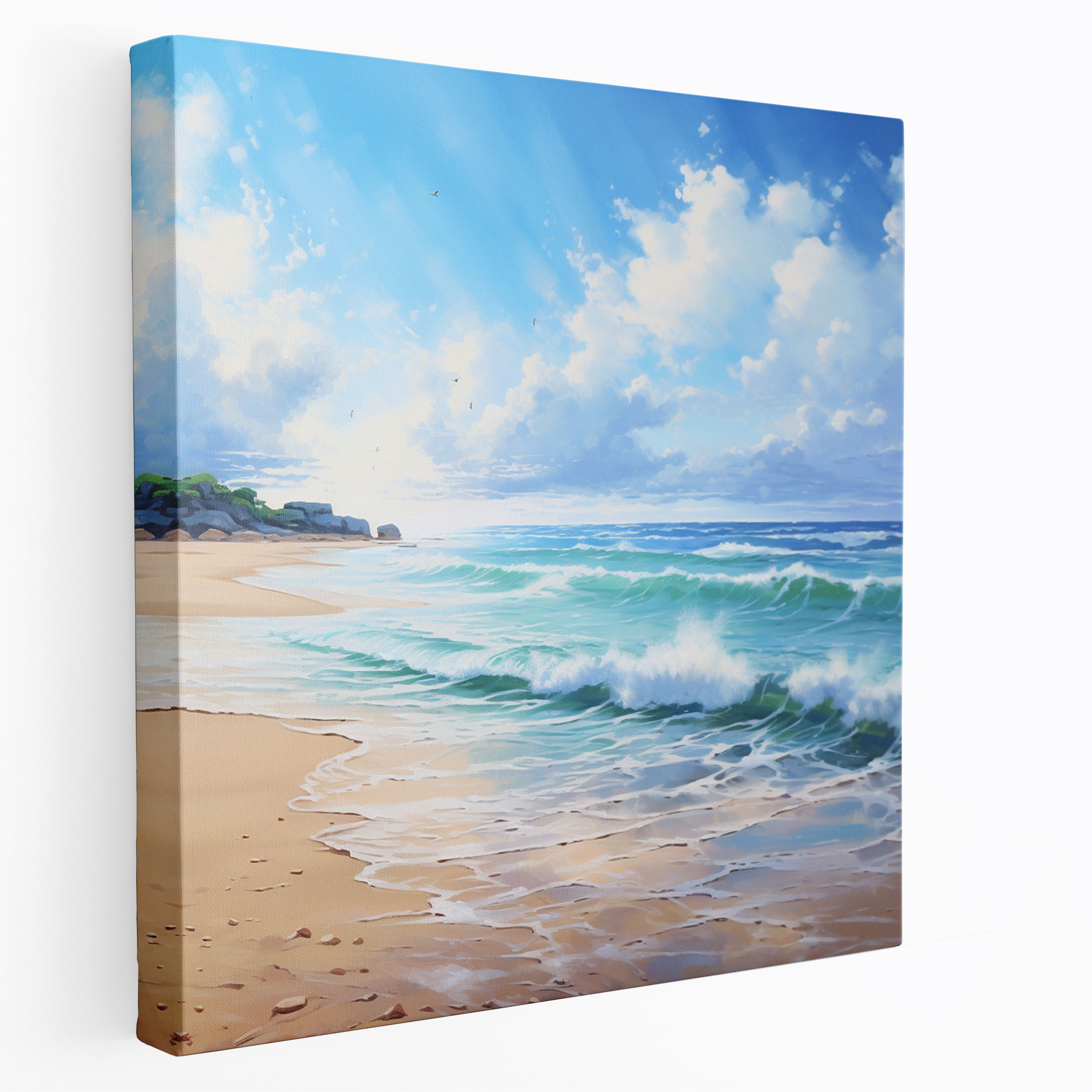 Beach Canvas Print - Serene Seascape Wall Art - Beach, Seascape, Wall Decoration, Waves