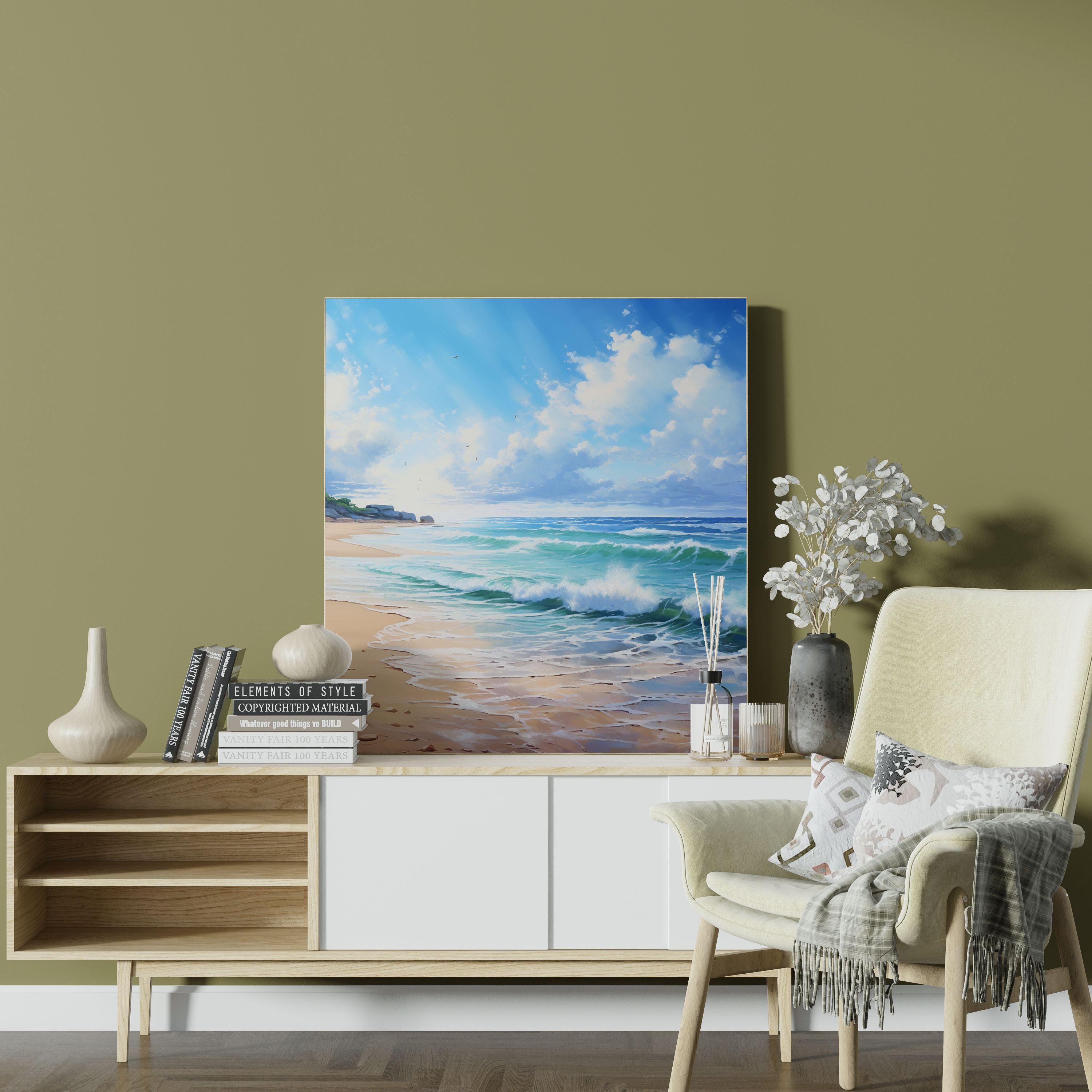 Beach Canvas Print - Serene Seascape Wall Art - Beach, Seascape, Wall Decoration, Waves