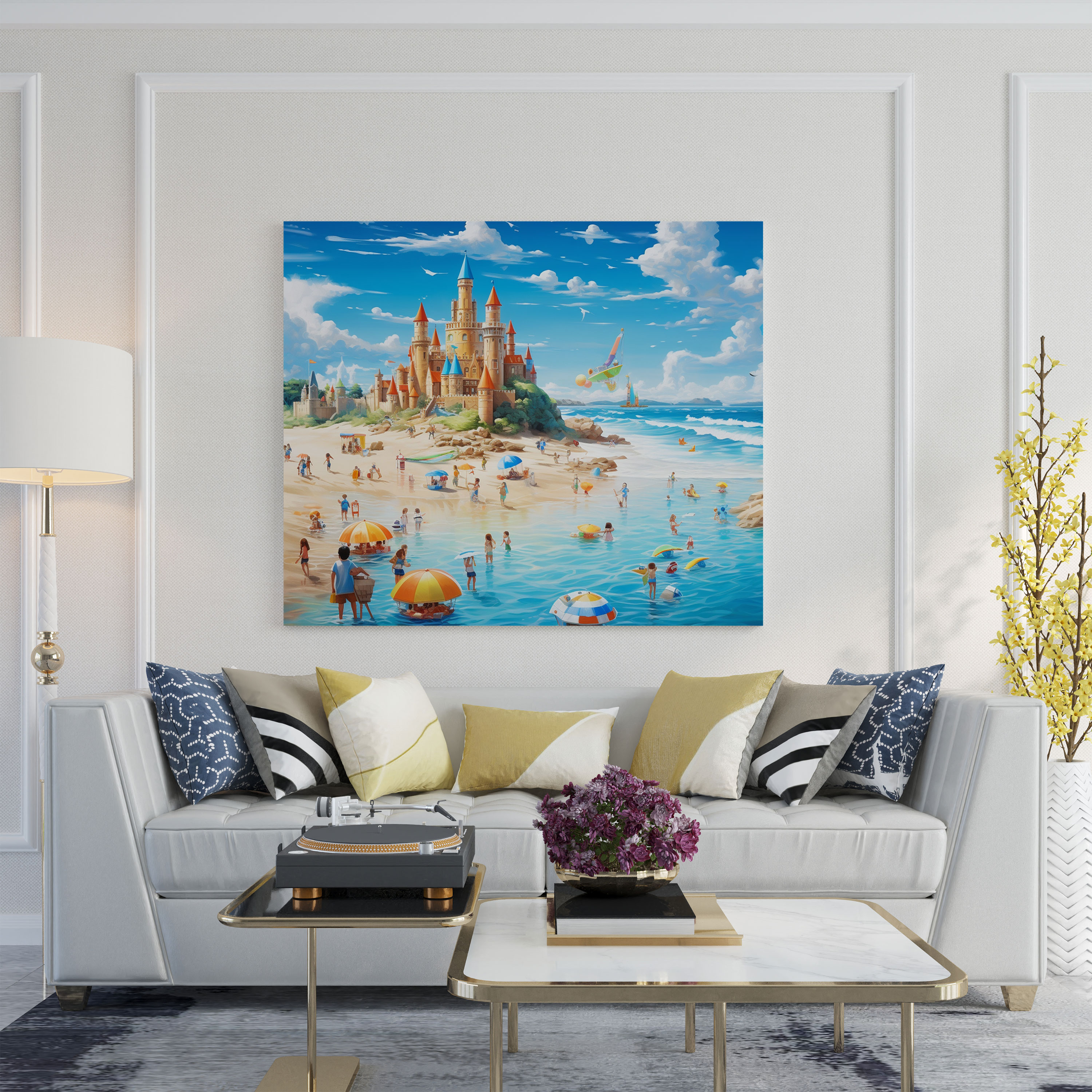 Beach Wall Decoration - Playful Seascape Canvas Print - Beach, Wall Decoration, Beach, Wall Art