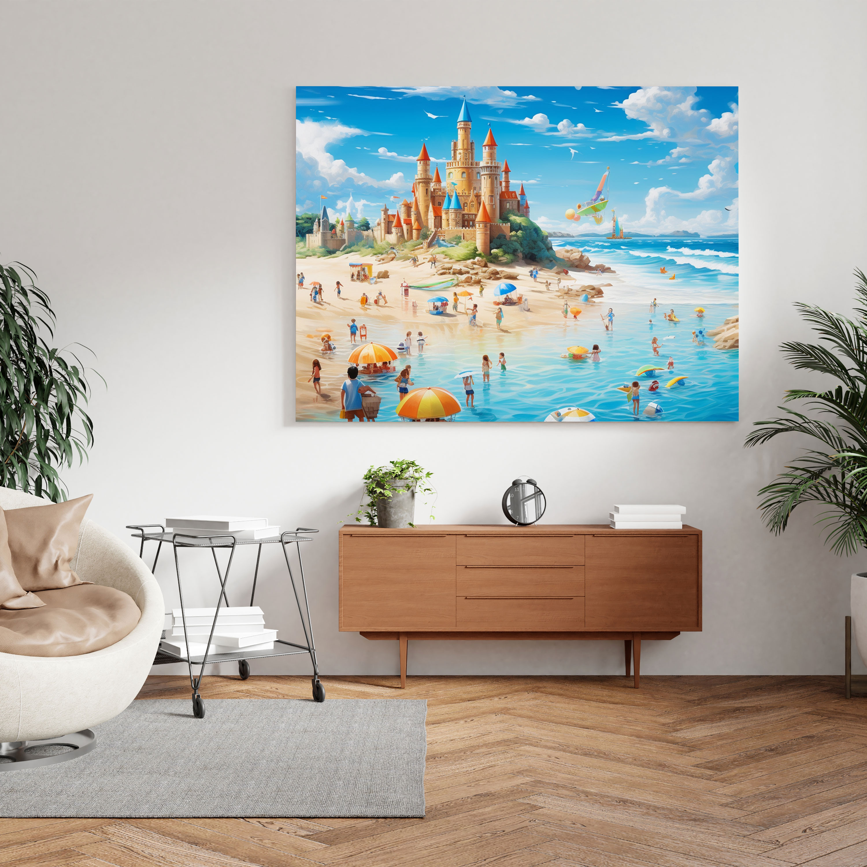 Beach Wall Decoration - Playful Seascape Canvas Print - Beach, Wall Decoration, Beach, Wall Art