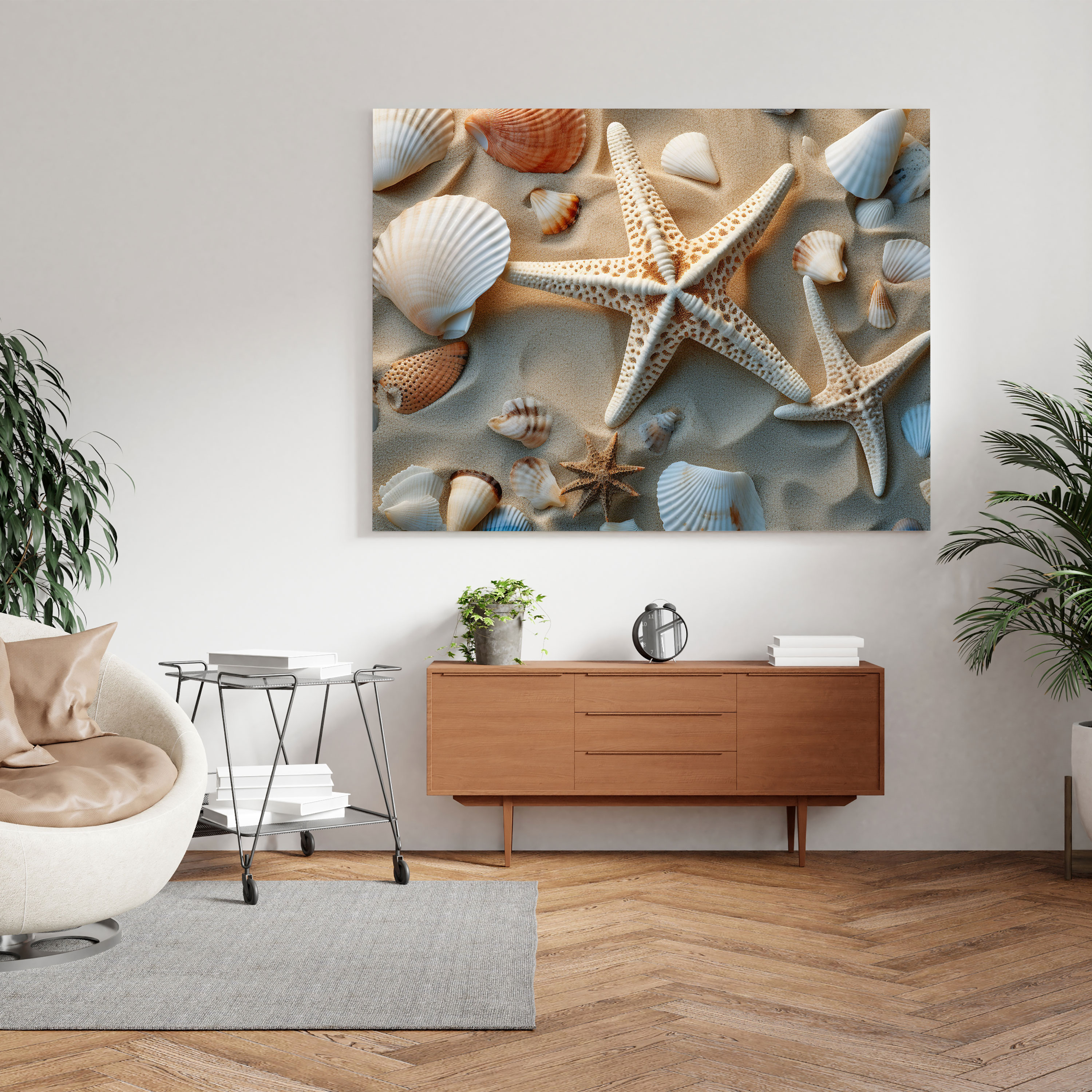 Seashell Photography Wall Art - Beach, Sandy Beach, Seashells, Seashell Photography Wall Art