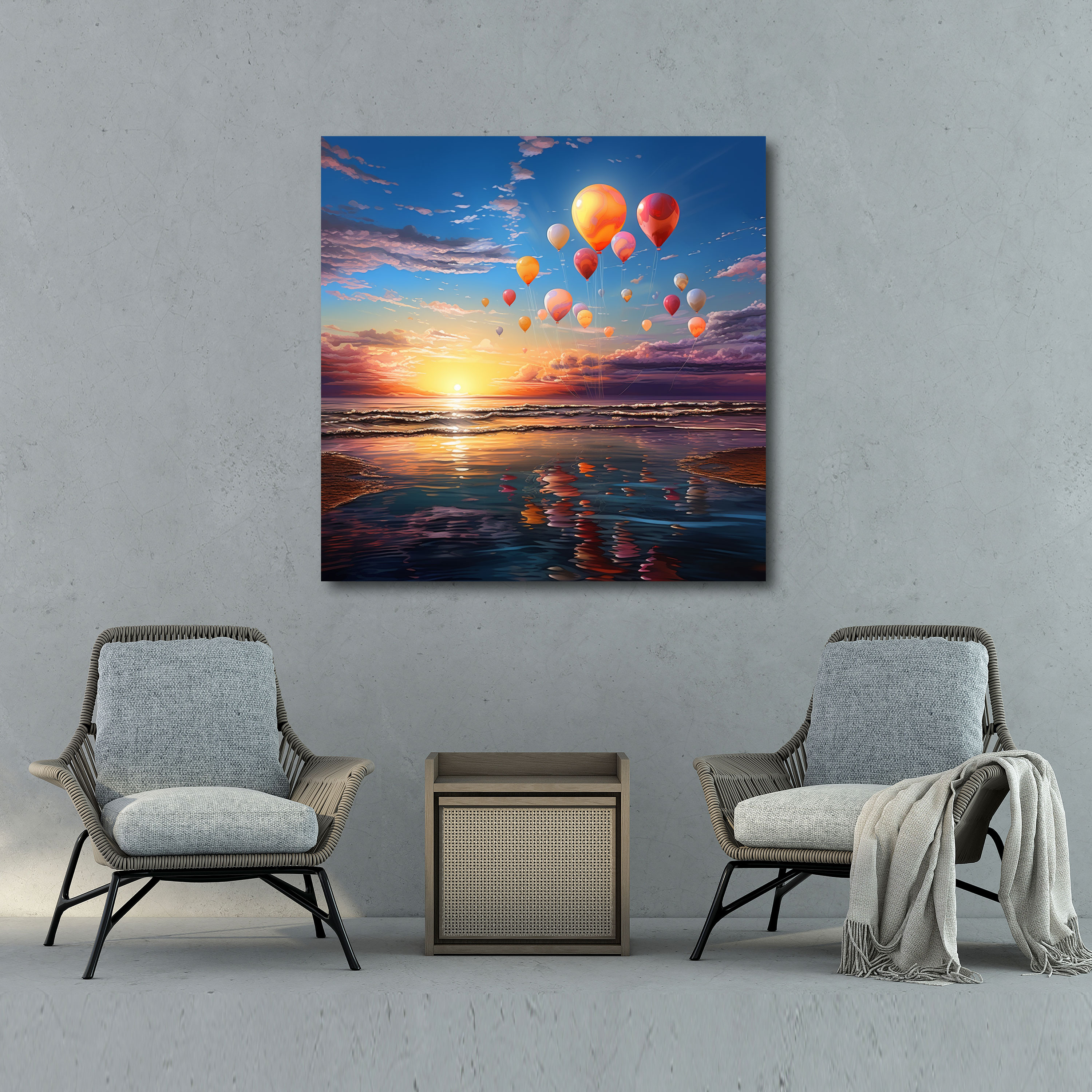 Whimsical Beach Canvas Print - Beach, Wall Art, Whimsical Beach Canvas Print, Canvas