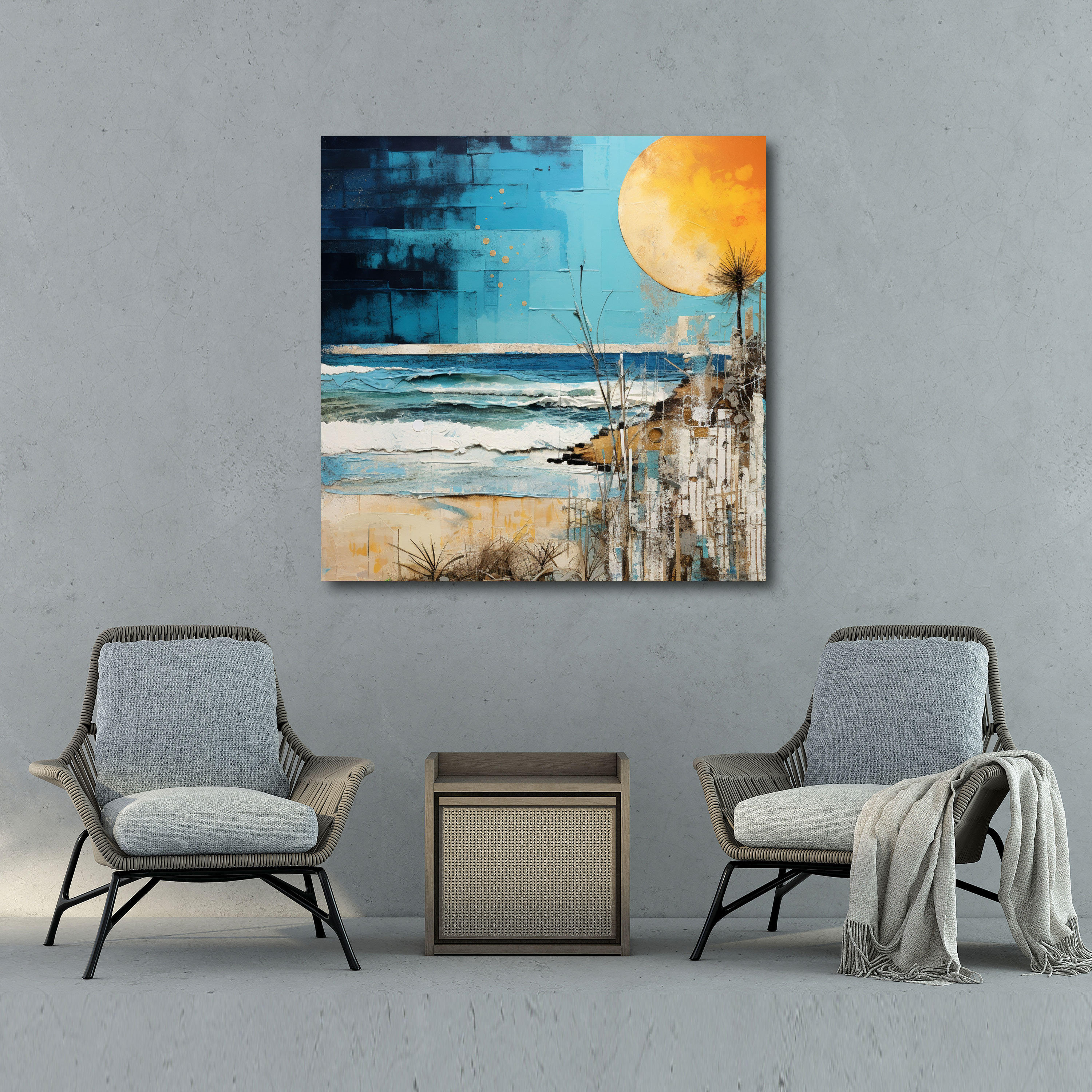 Mixed Media Beach Wall Art - Beach, Textures, Abstract Mixed Media Artwork, Beach Landscape