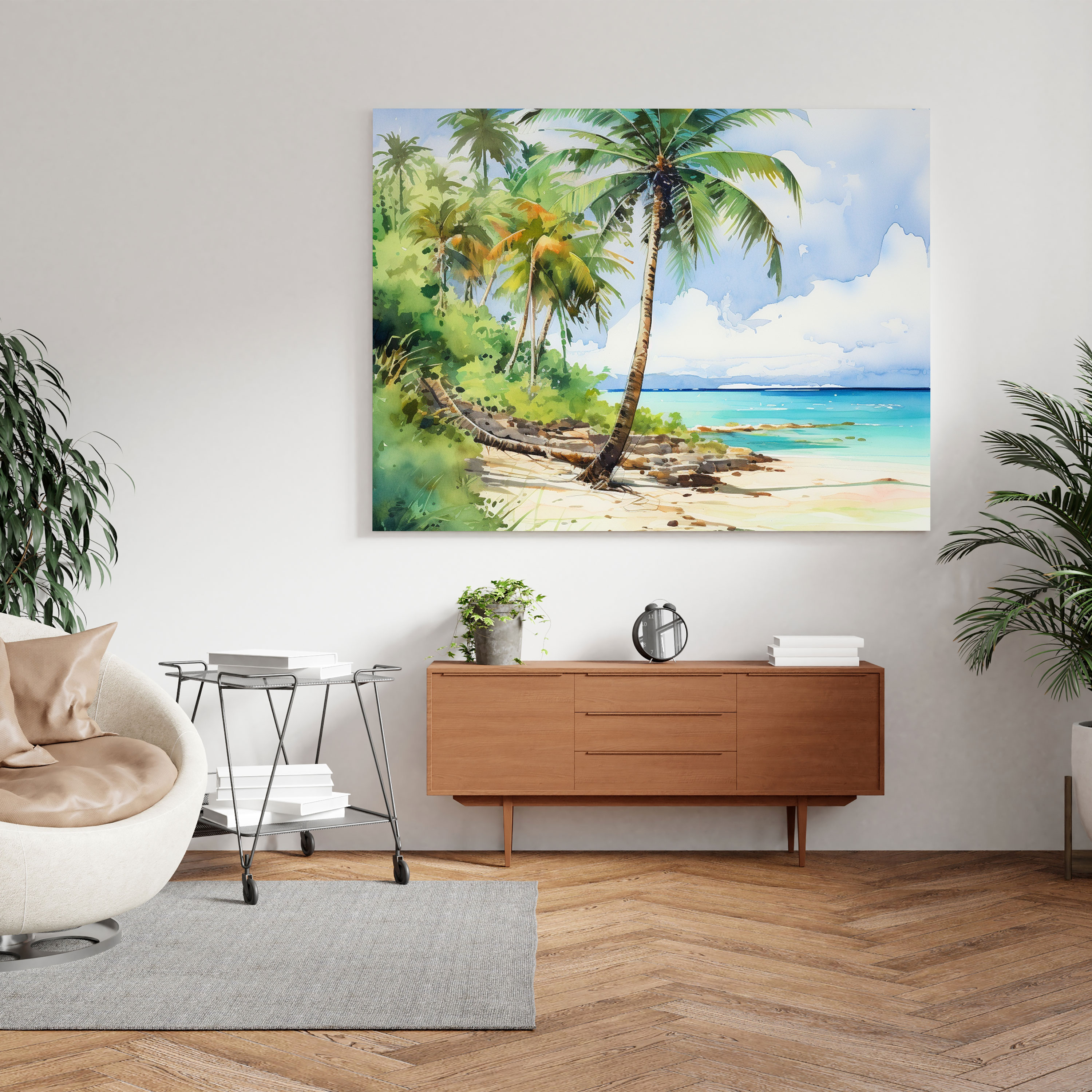 Beach Paradise Canvas Print - Beach, Relaxation, Wall Decoration, Home Decoration