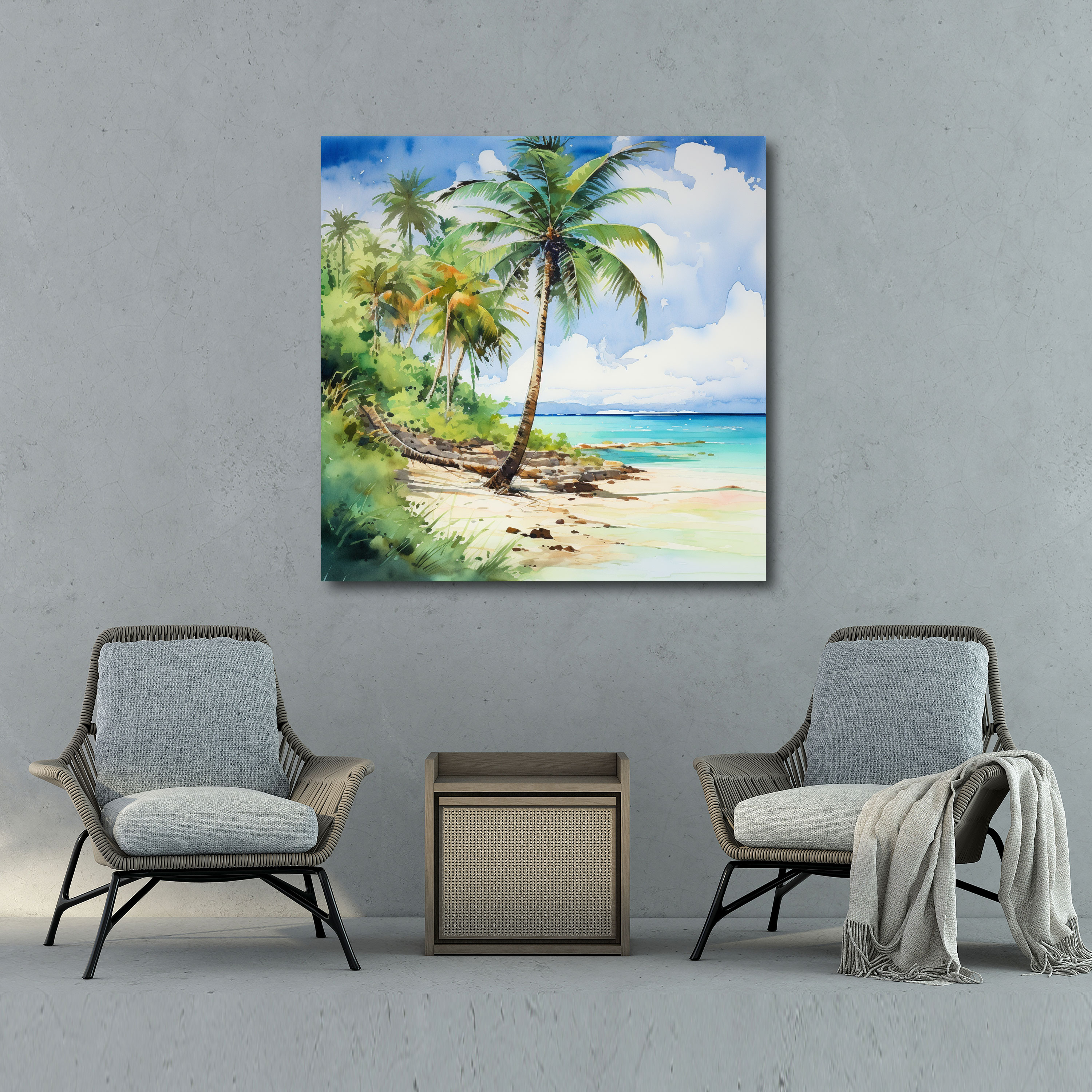 Beach Paradise Canvas Print - Beach, Relaxation, Wall Decoration, Home Decoration