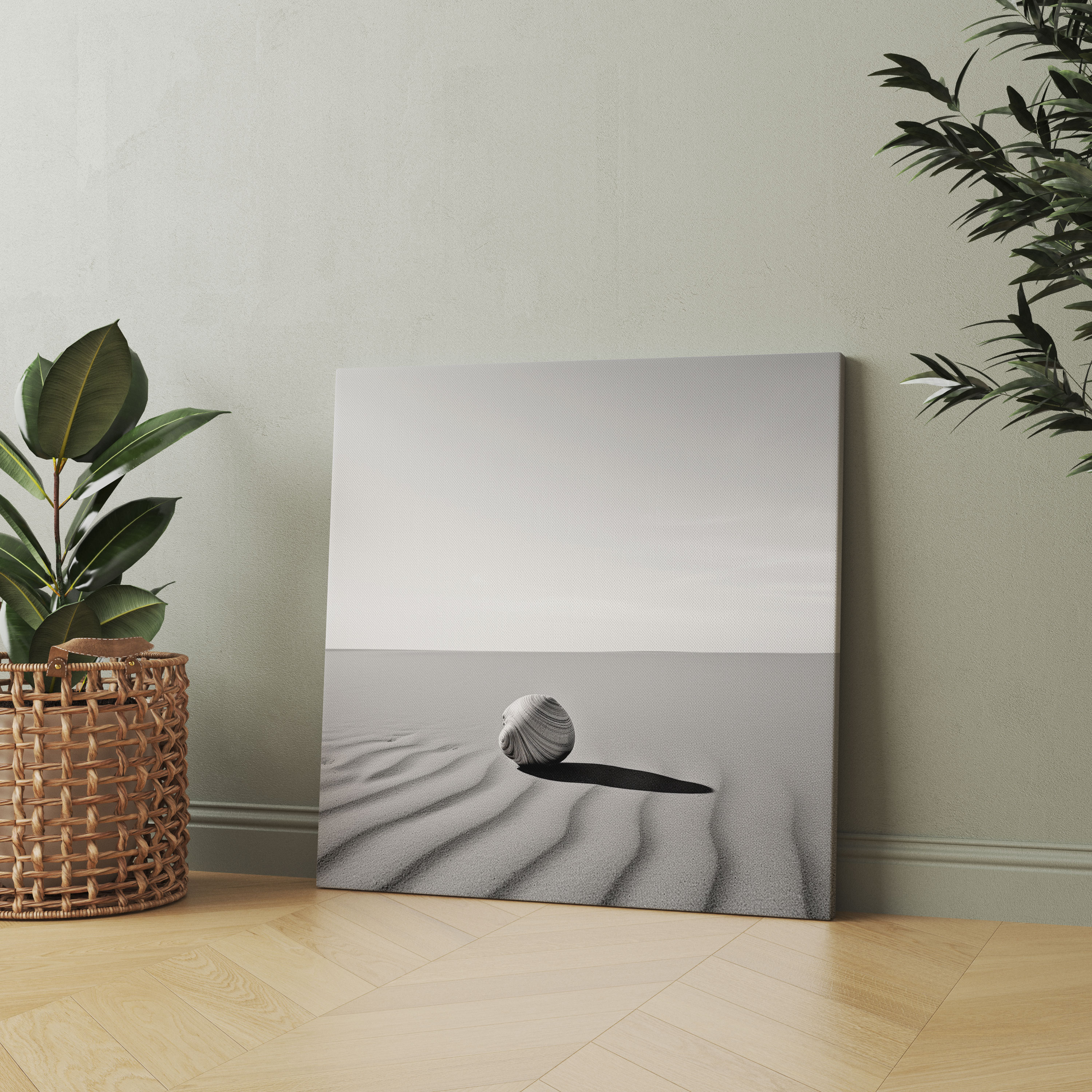 Solitude At The Shore Canvas Print - Beach, Home Decoration, Solitary, Sandy Beach