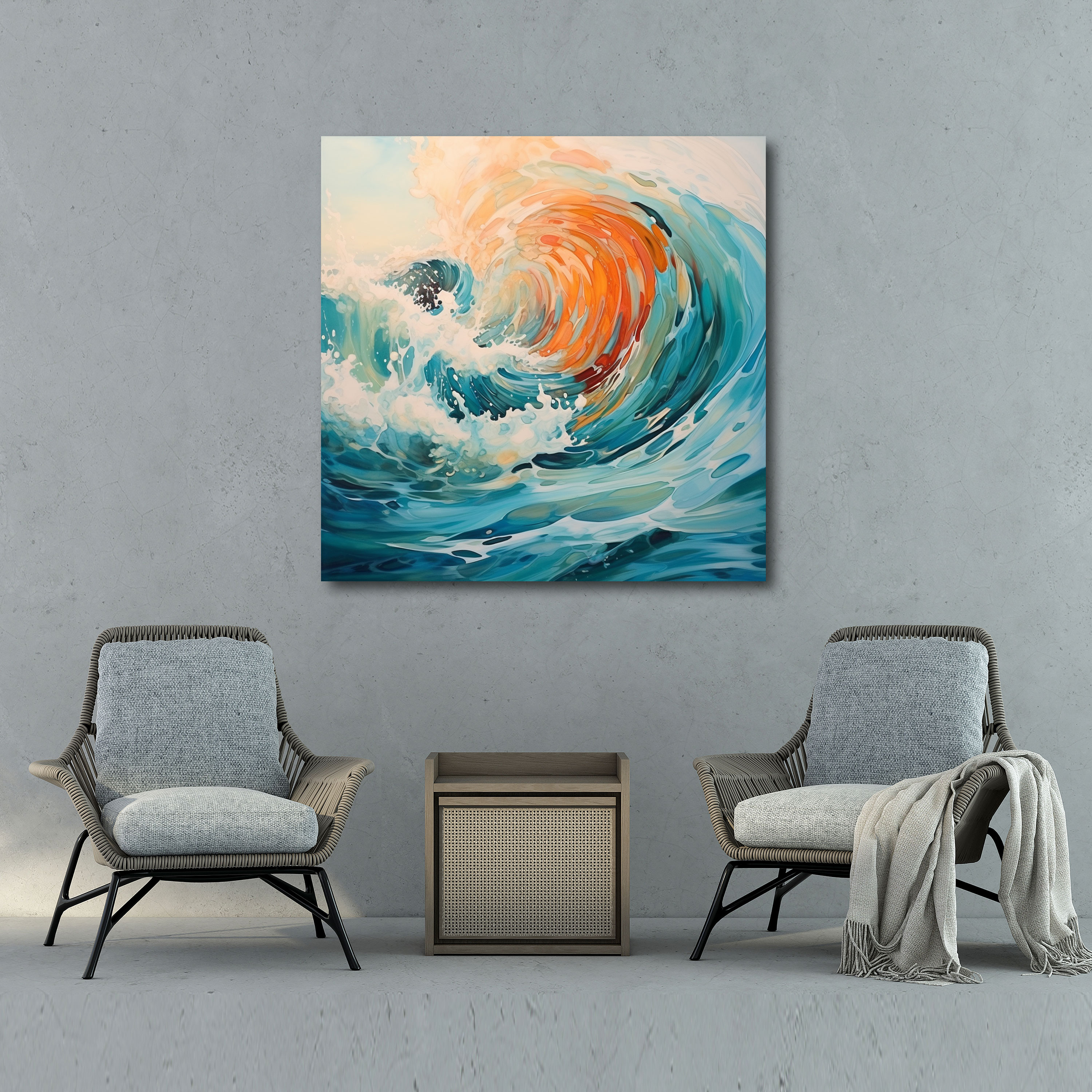 Abstract Waves Canvas Print - Beach, Modern Contemporary, Dynamic Energy, Beach Waves