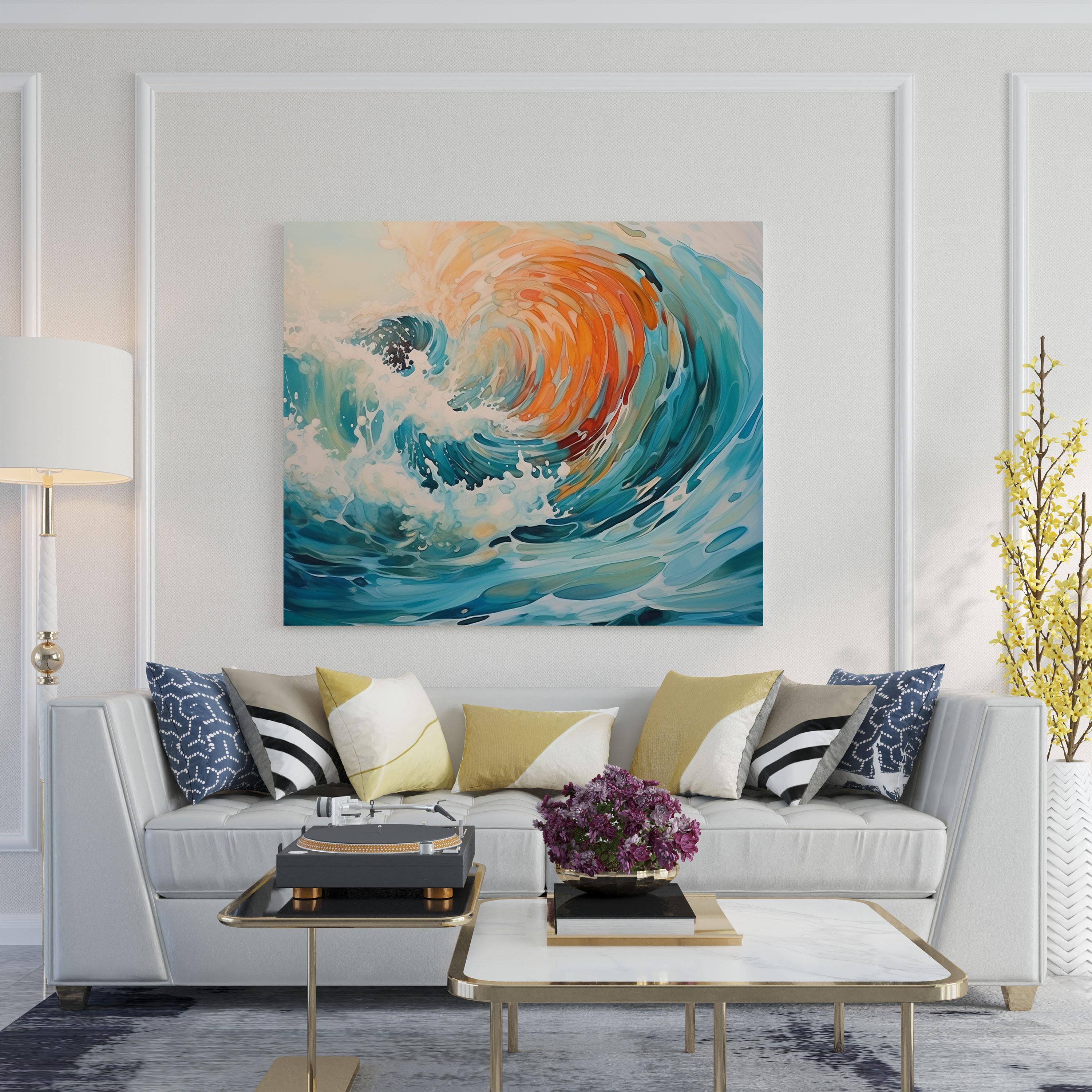 Abstract Waves Canvas Print - Beach, Modern Contemporary, Dynamic Energy, Beach Waves