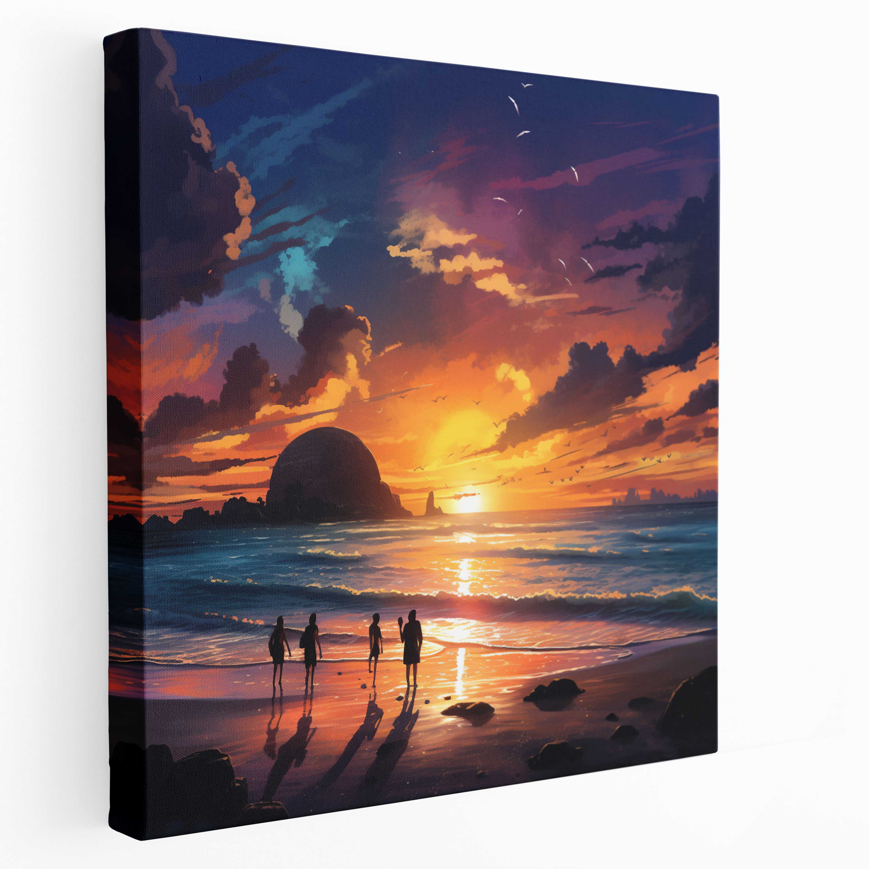 Sunset Serenade Wall Art - Beach, Sunset Beach, Colorful Skies, Canvas