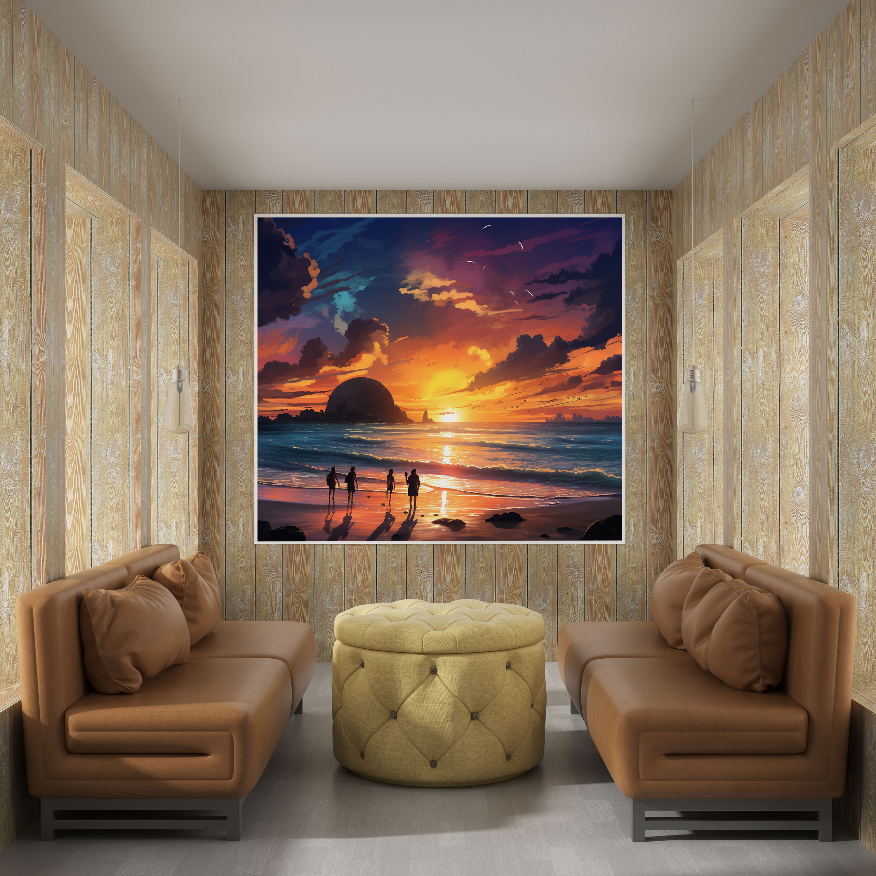 Sunset Serenade Wall Art - Beach, Sunset Beach, Colorful Skies, Canvas