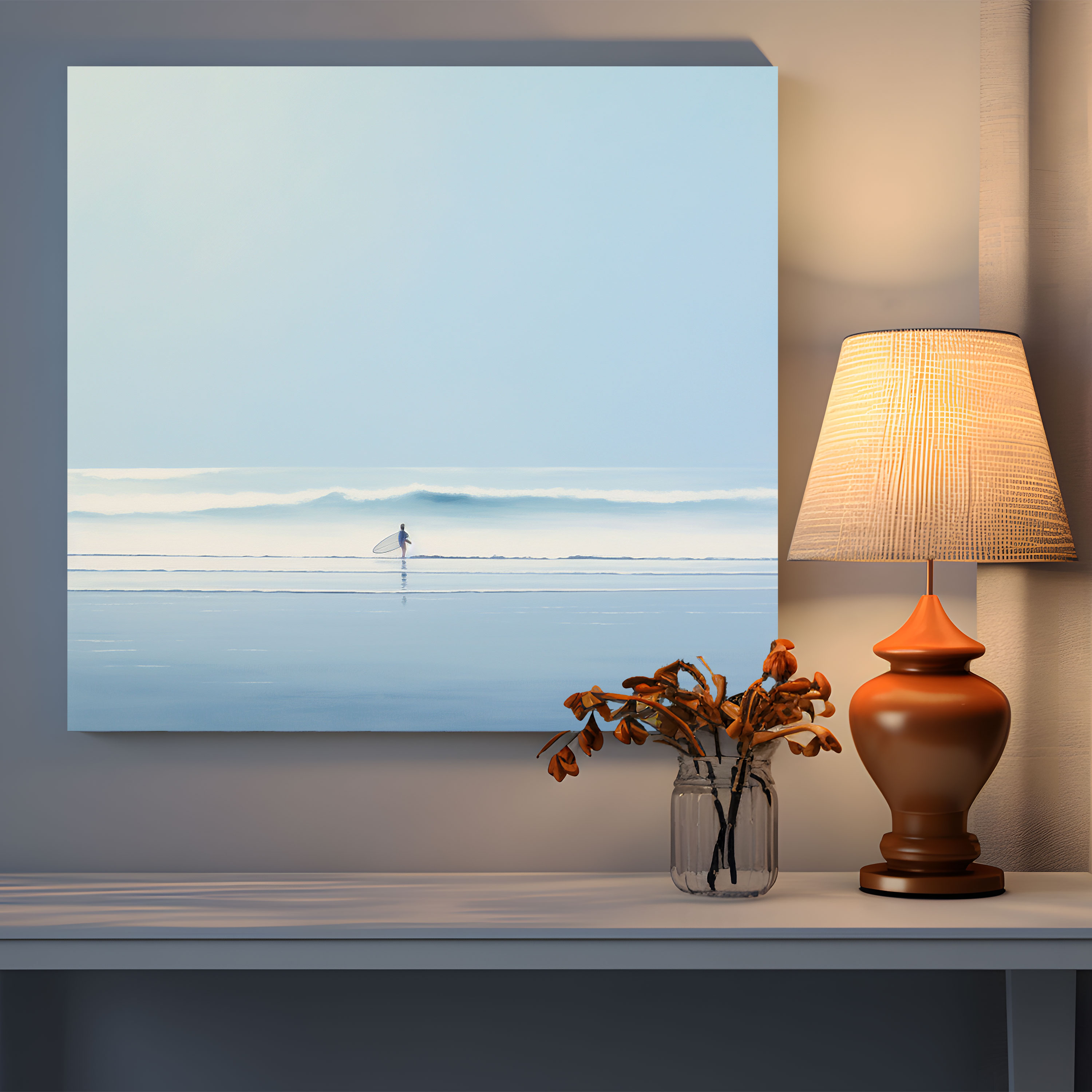 Serene Waves Canvas Print - Beach, Catching A Wave, Wall Art, Wall Decoration