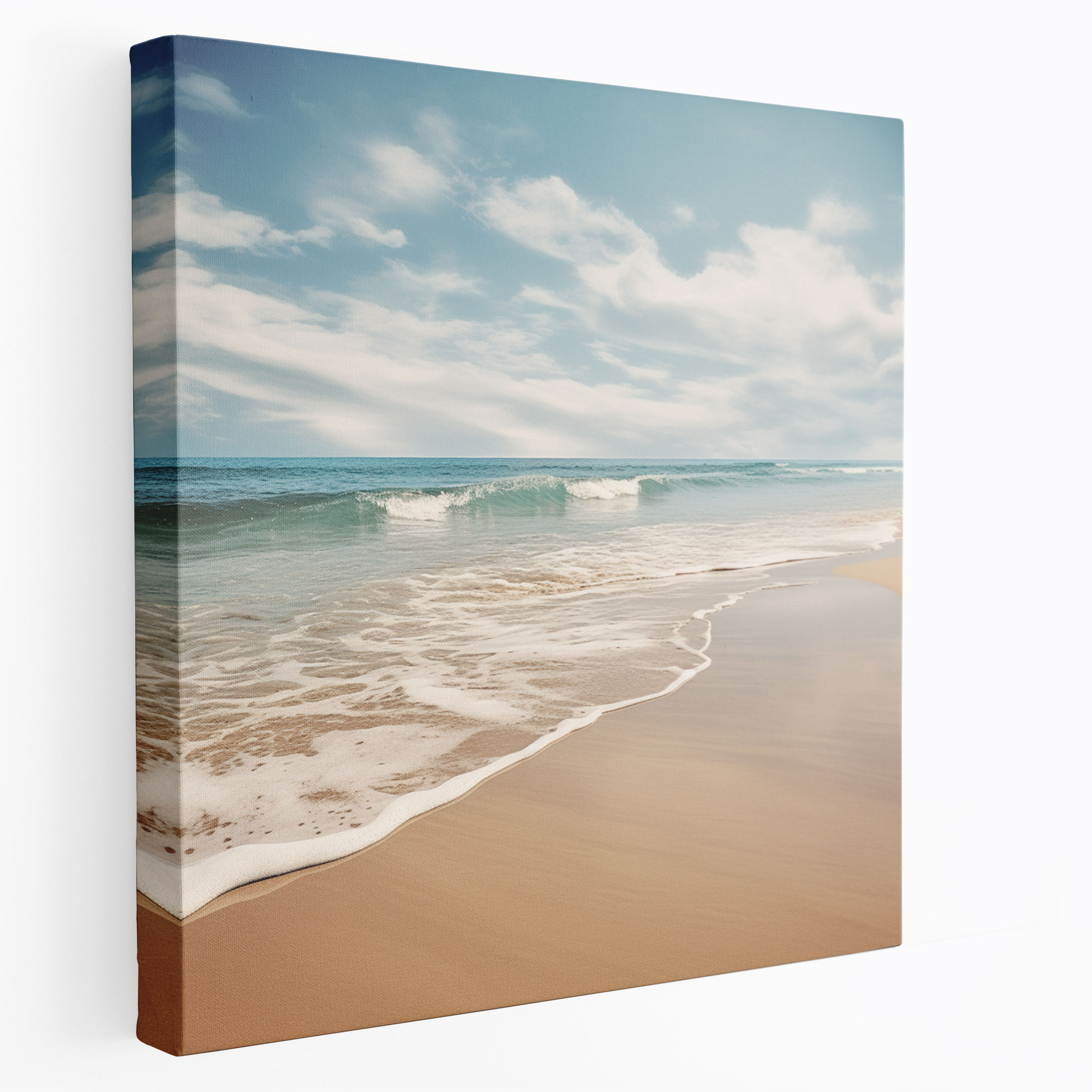 Tranquil Escape Canvas Print - Beach, Gentle Waves, Home Decoration, Canvas Wall Art