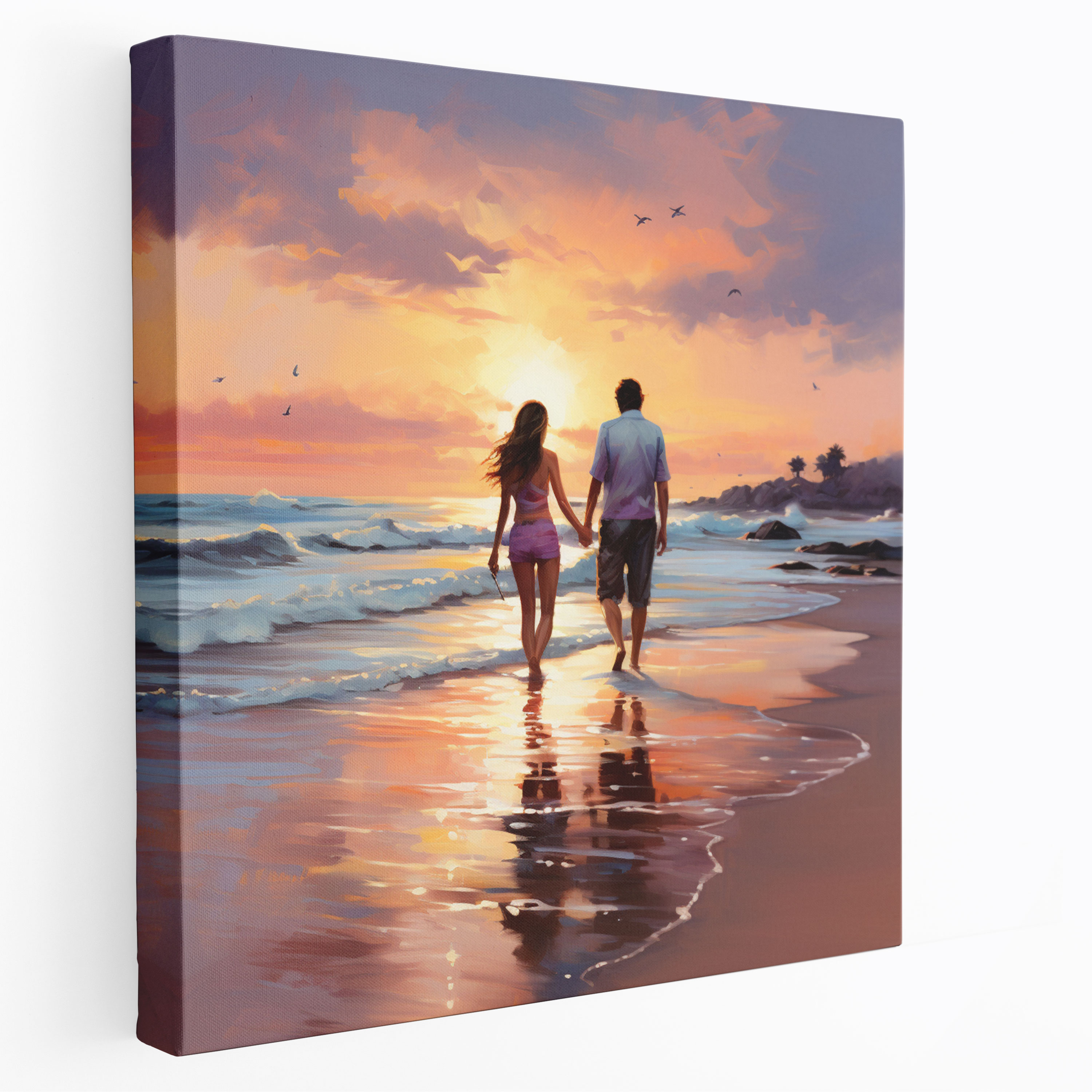 Sunset Stroll Canvas Print - Beach, Beach, Home Decoration, Canvas