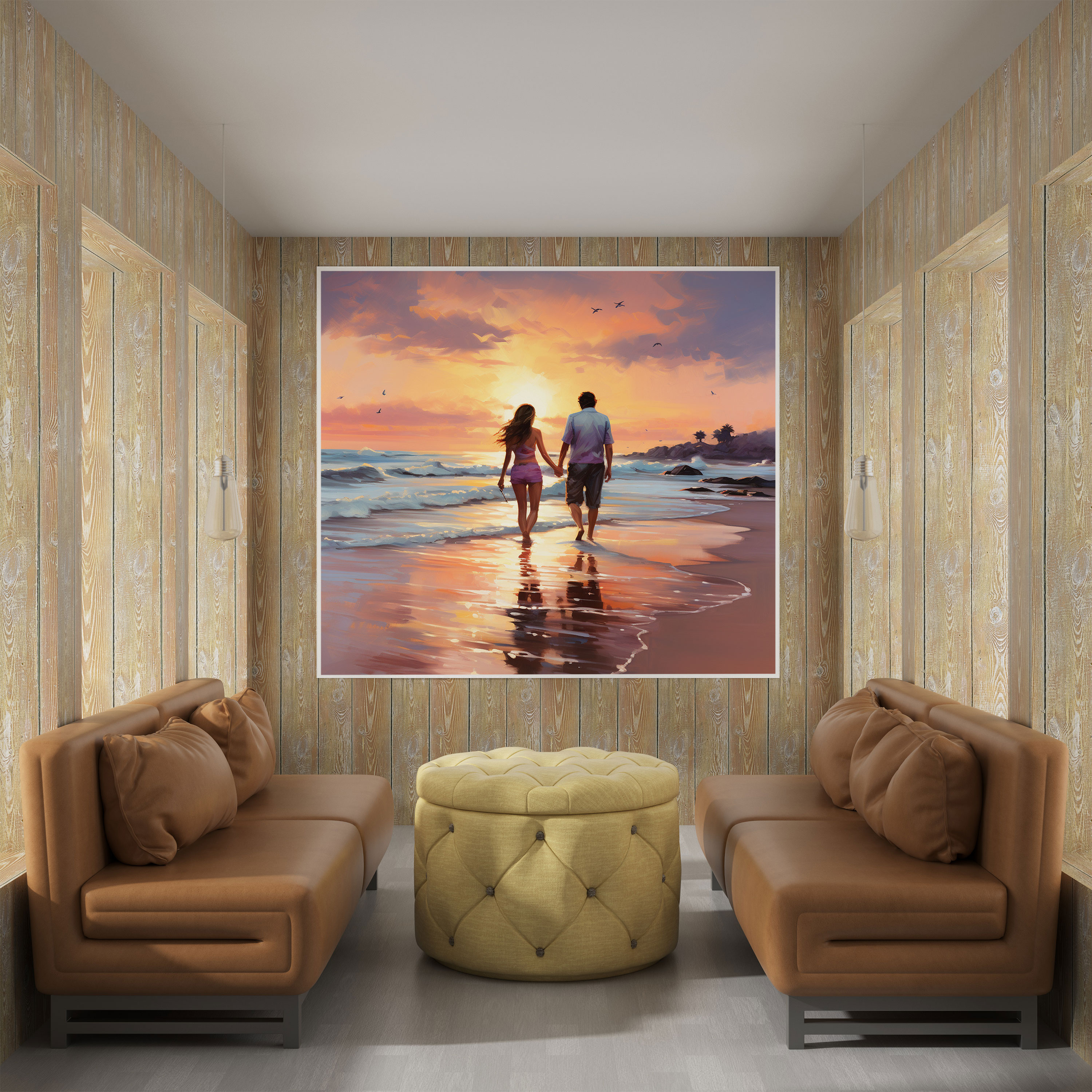 Sunset Stroll Canvas Print - Beach, Beach, Home Decoration, Canvas