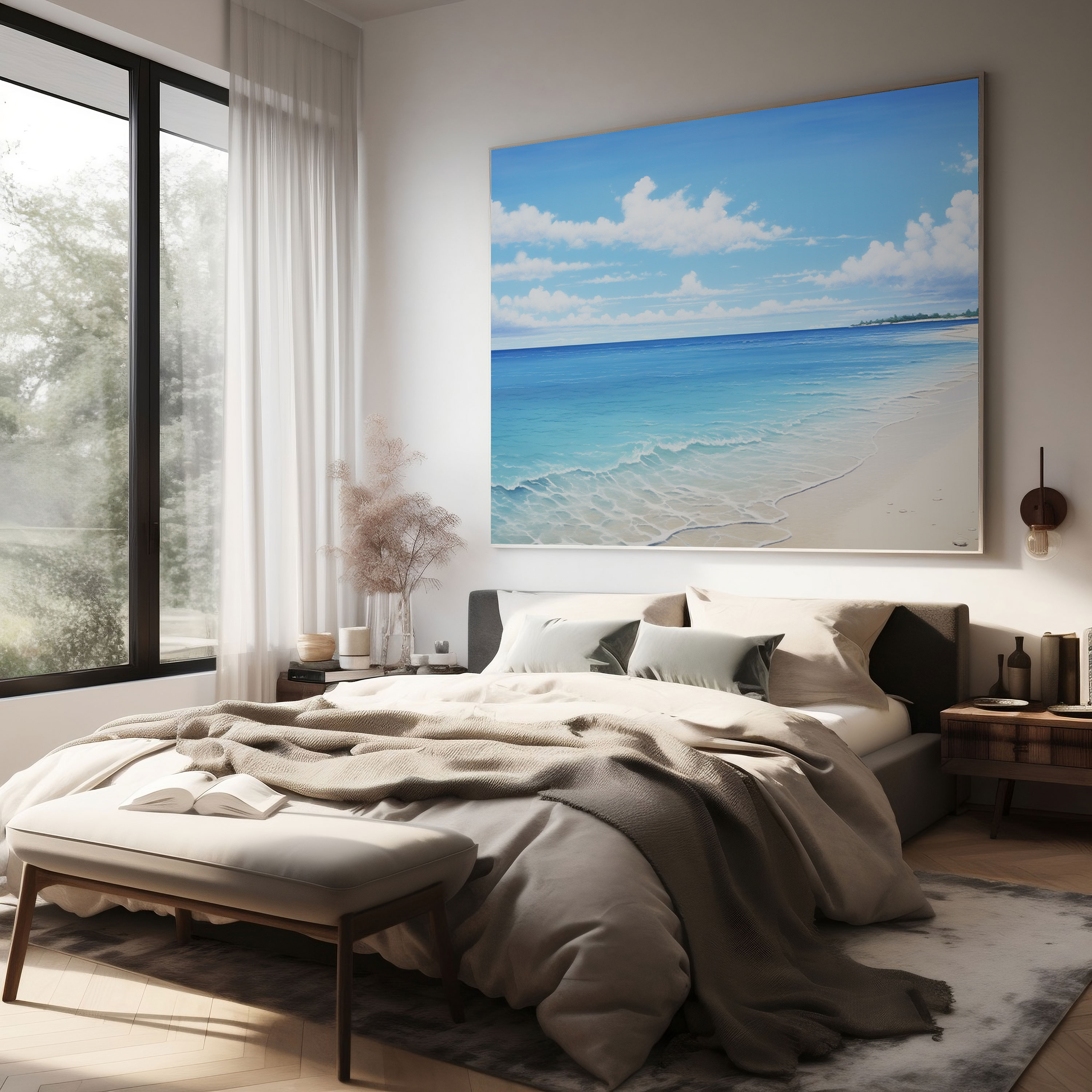 Beach Wall Art - Beach Horizon - Beach, Canvas, Panoramic View, Canvas Wall Art