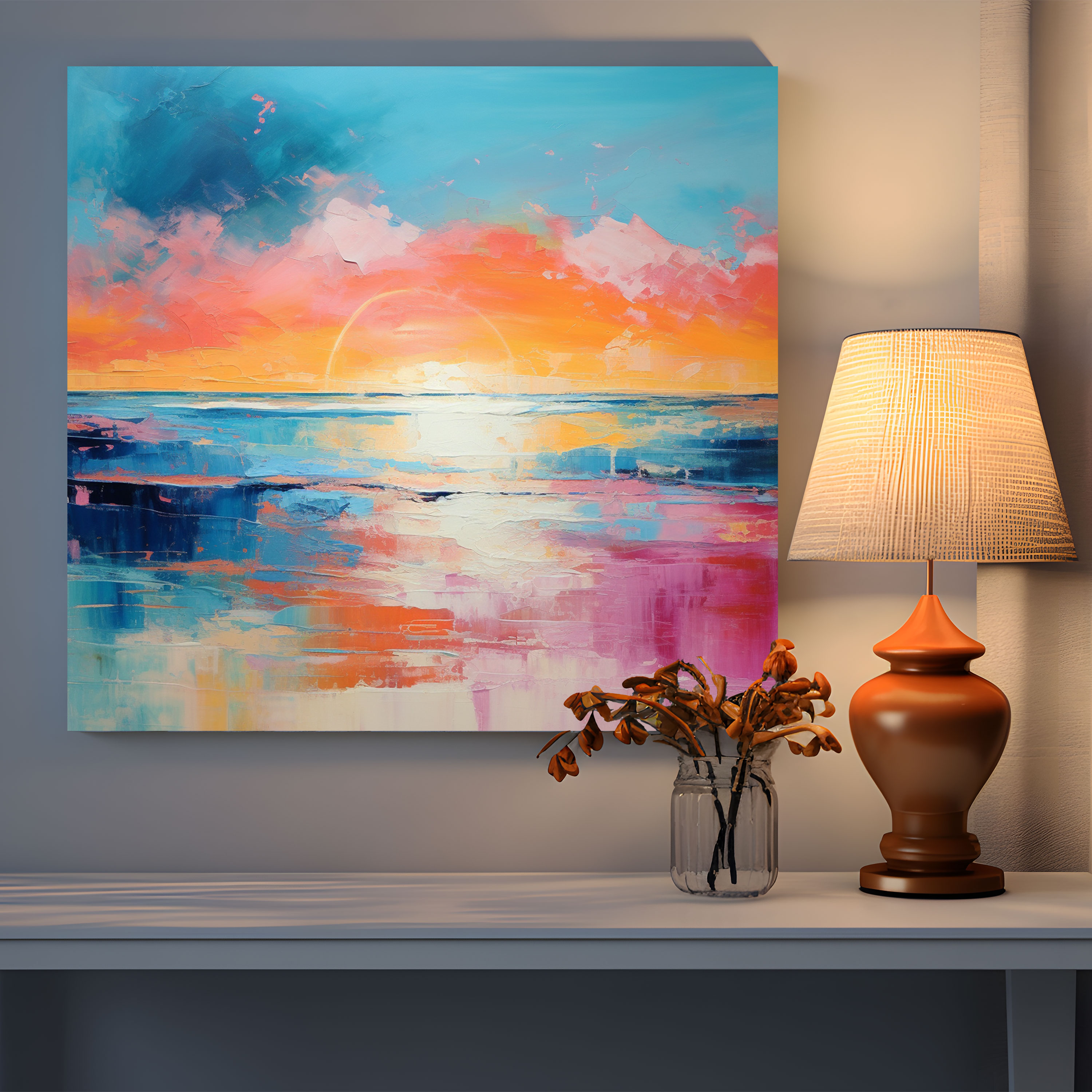 Beach Canvas Print - Colorful Sunset Wall Art - Beach, Wall Art, Canvas, Wall Decoration