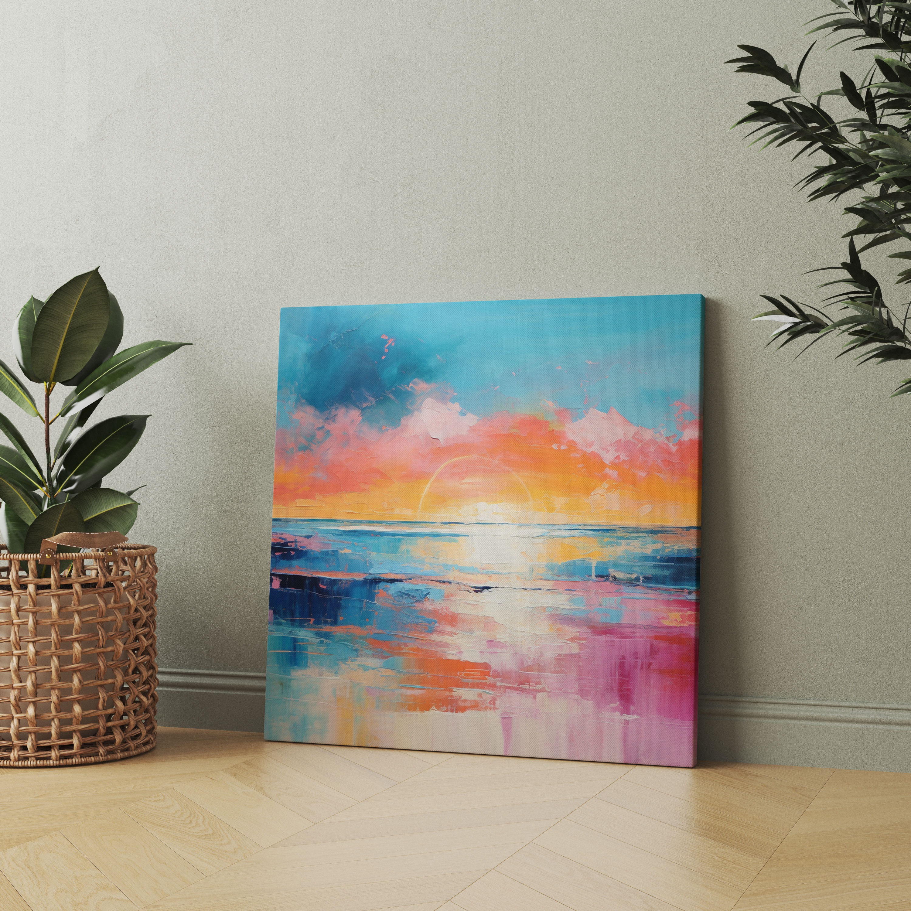 Beach Canvas Print - Colorful Sunset Wall Art - Beach, Wall Art, Canvas, Wall Decoration