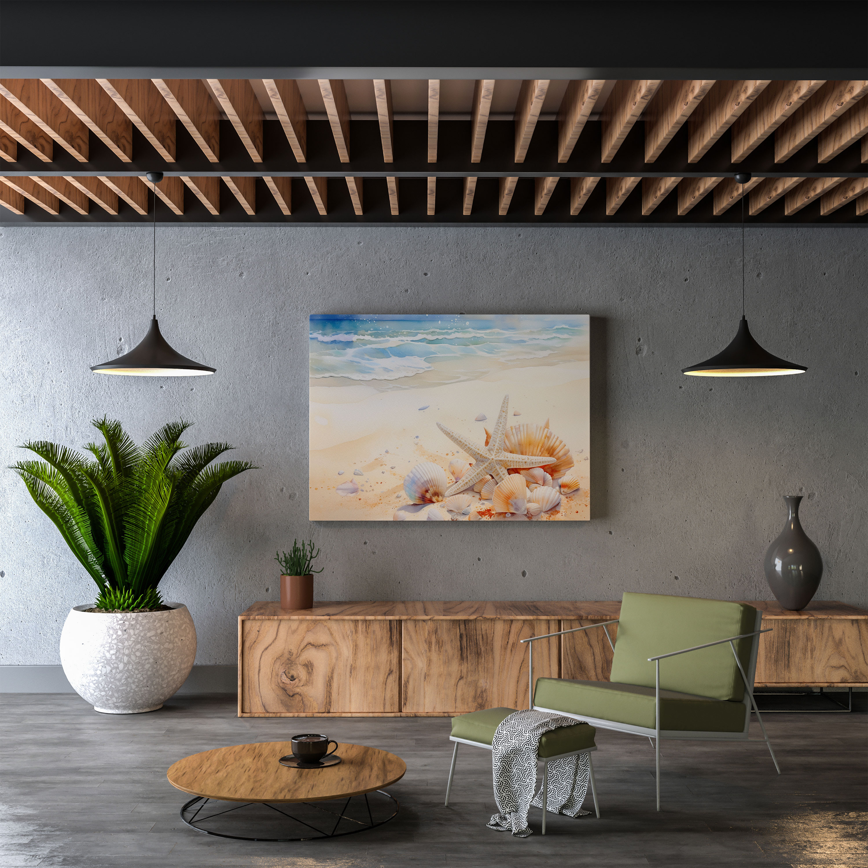 Beach Canvas Print - Seashells And Starfish Wall Art - Beach, Wall Art, Canvas Print, Seashells