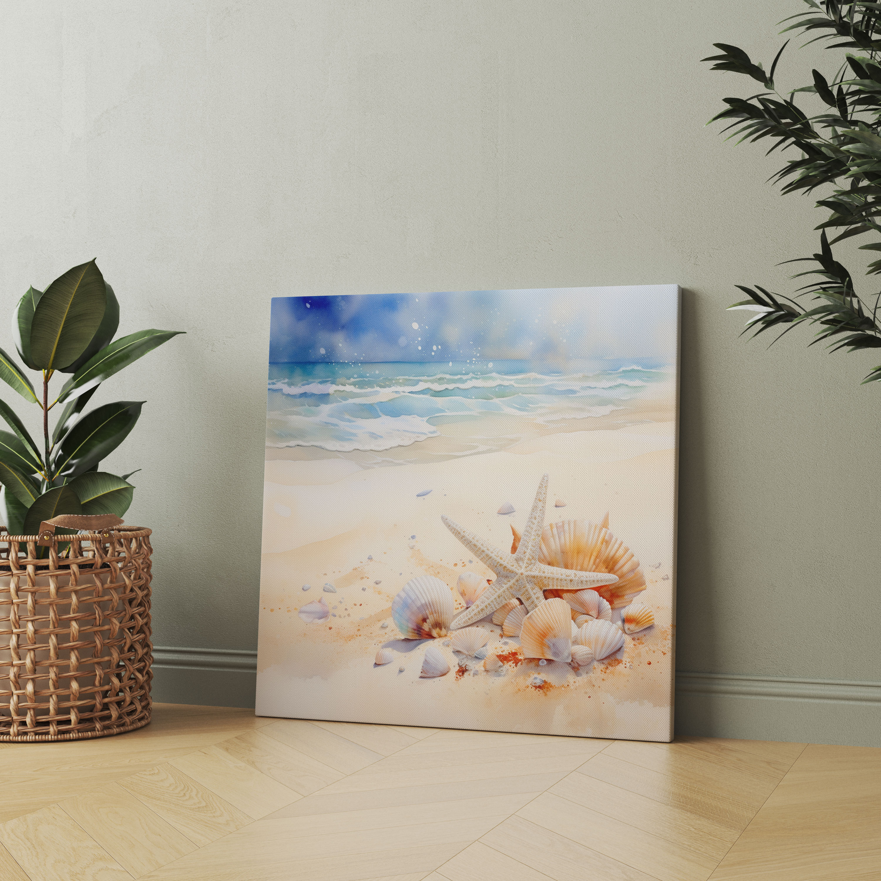 Beach Canvas Print - Seashells And Starfish Wall Art - Beach, Wall Art, Canvas Print, Seashells