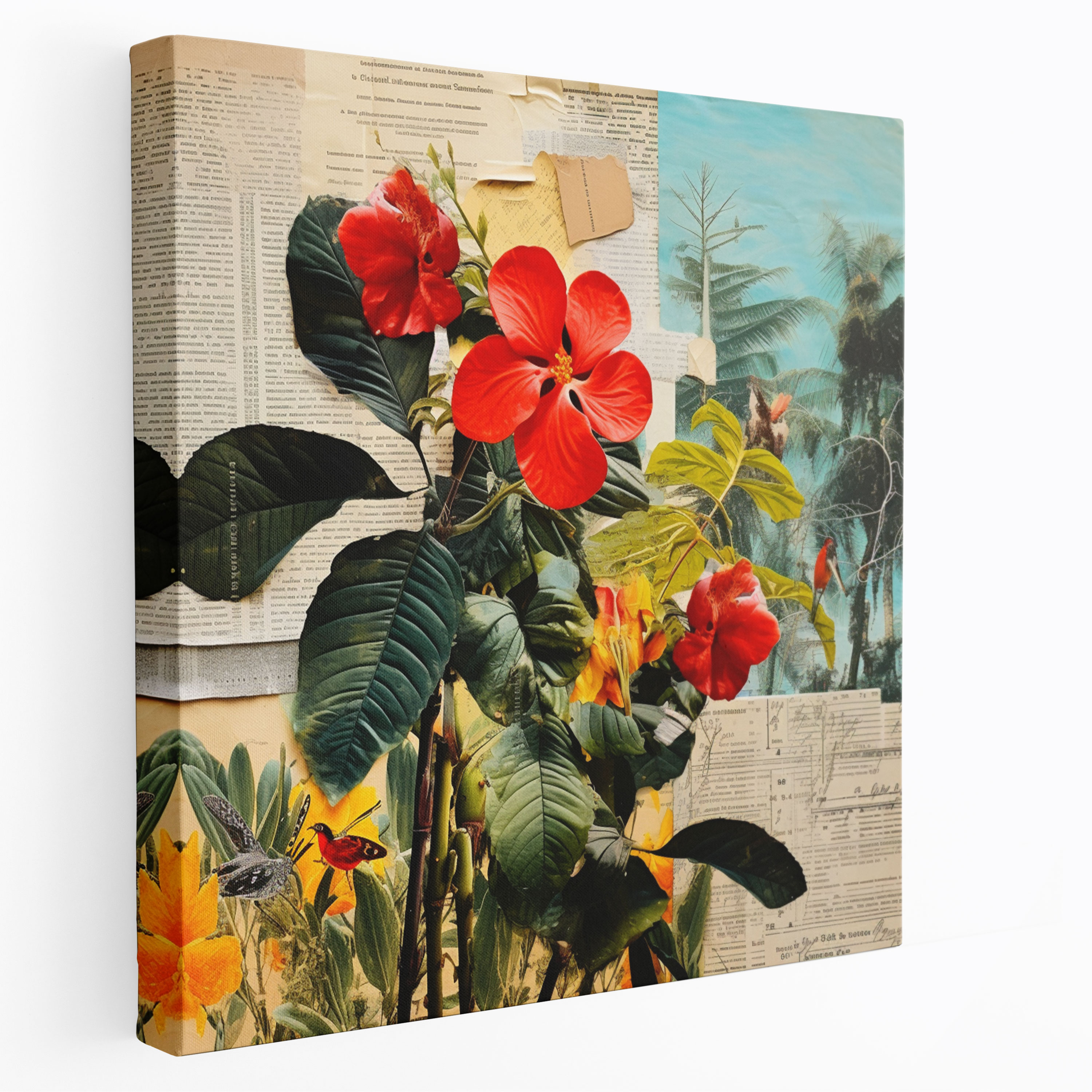 Beach Canvas Print - Tropical Collage Wall Art - Beach, Home Decoration, Canvas Wall Art, Canvas Print
