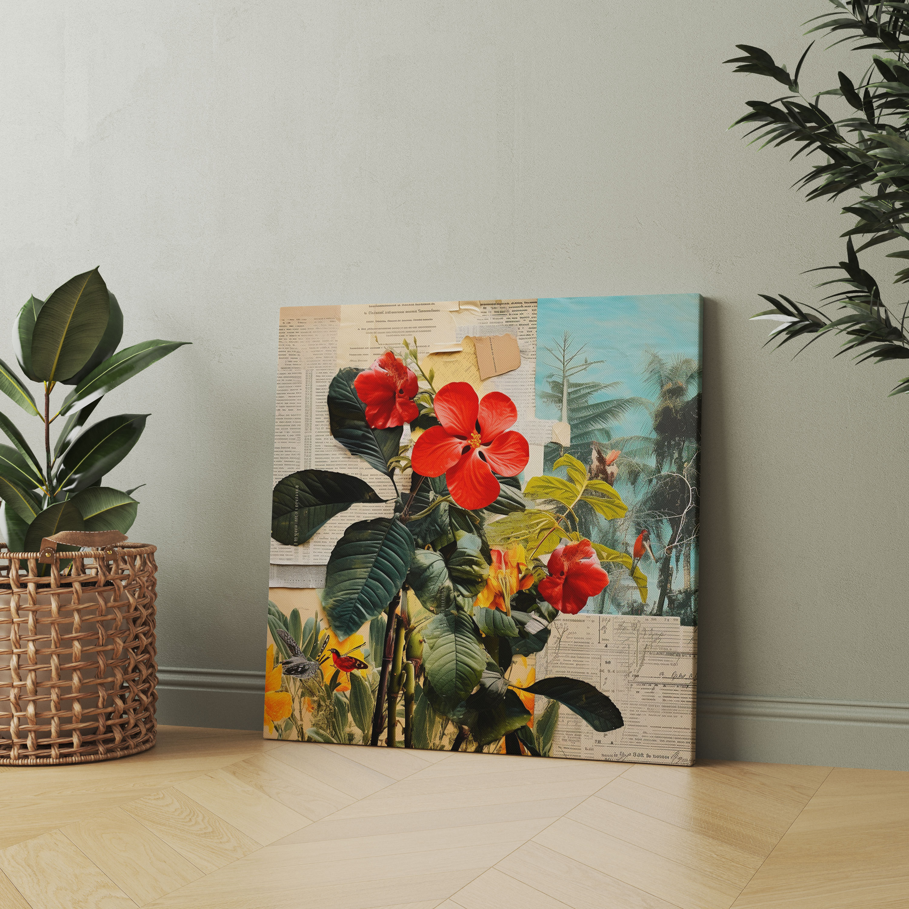 Beach Canvas Print - Tropical Collage Wall Art - Beach, Home Decoration, Canvas Wall Art, Canvas Print