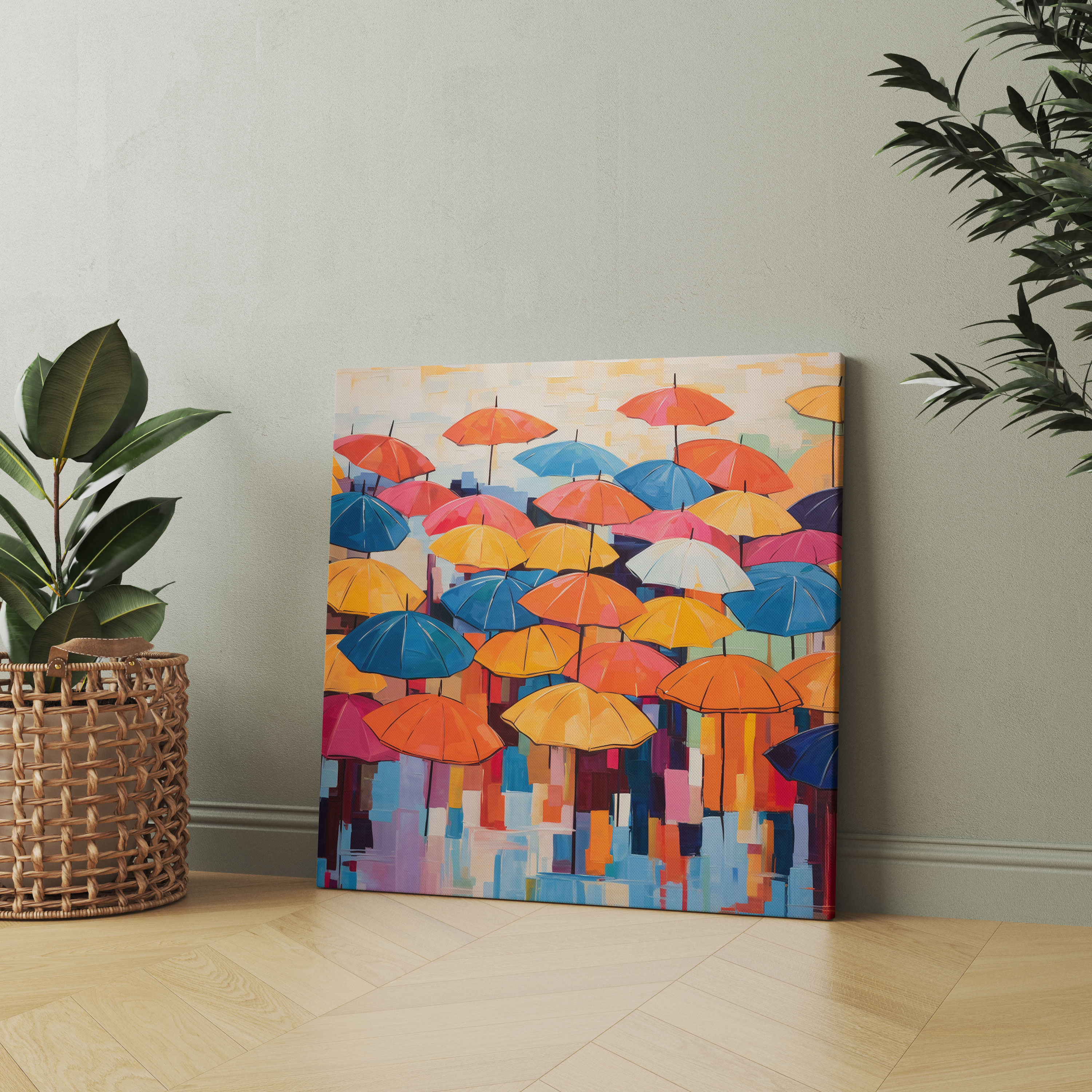 Abstract Beach Umbrellas Wall Art - Beach, Canvas Print, Umbrellas, Canvas Wall Art