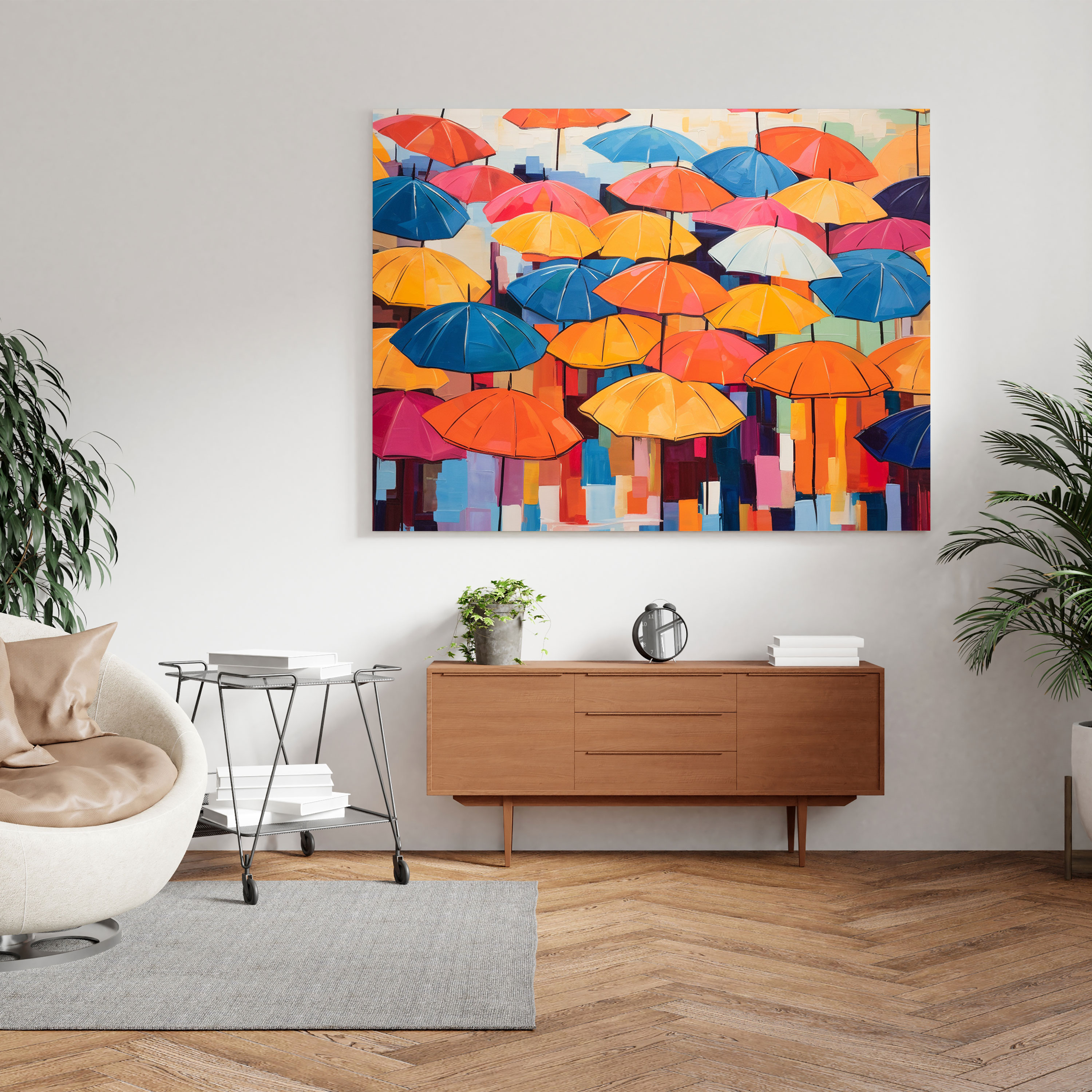 Abstract Beach Umbrellas Wall Art - Beach, Canvas Print, Umbrellas, Canvas Wall Art