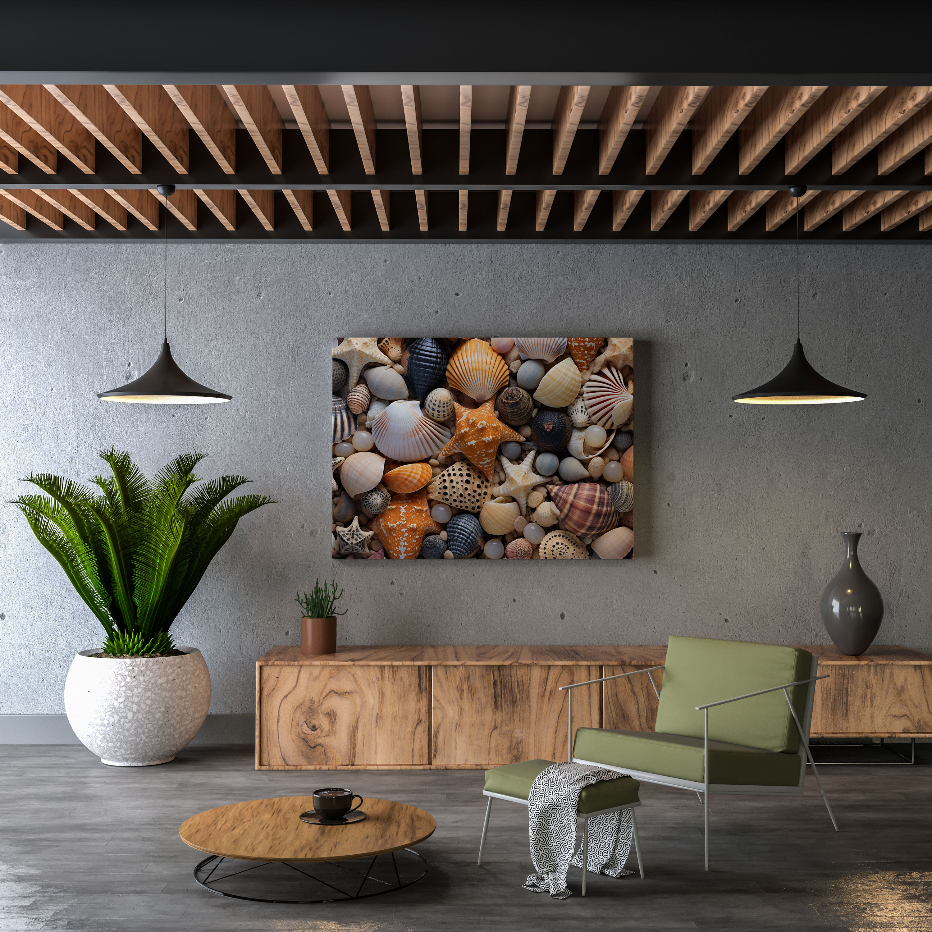 Seashells Close-Up Canvas Print - Beach, Beauty, Wall Decoration, Seashells