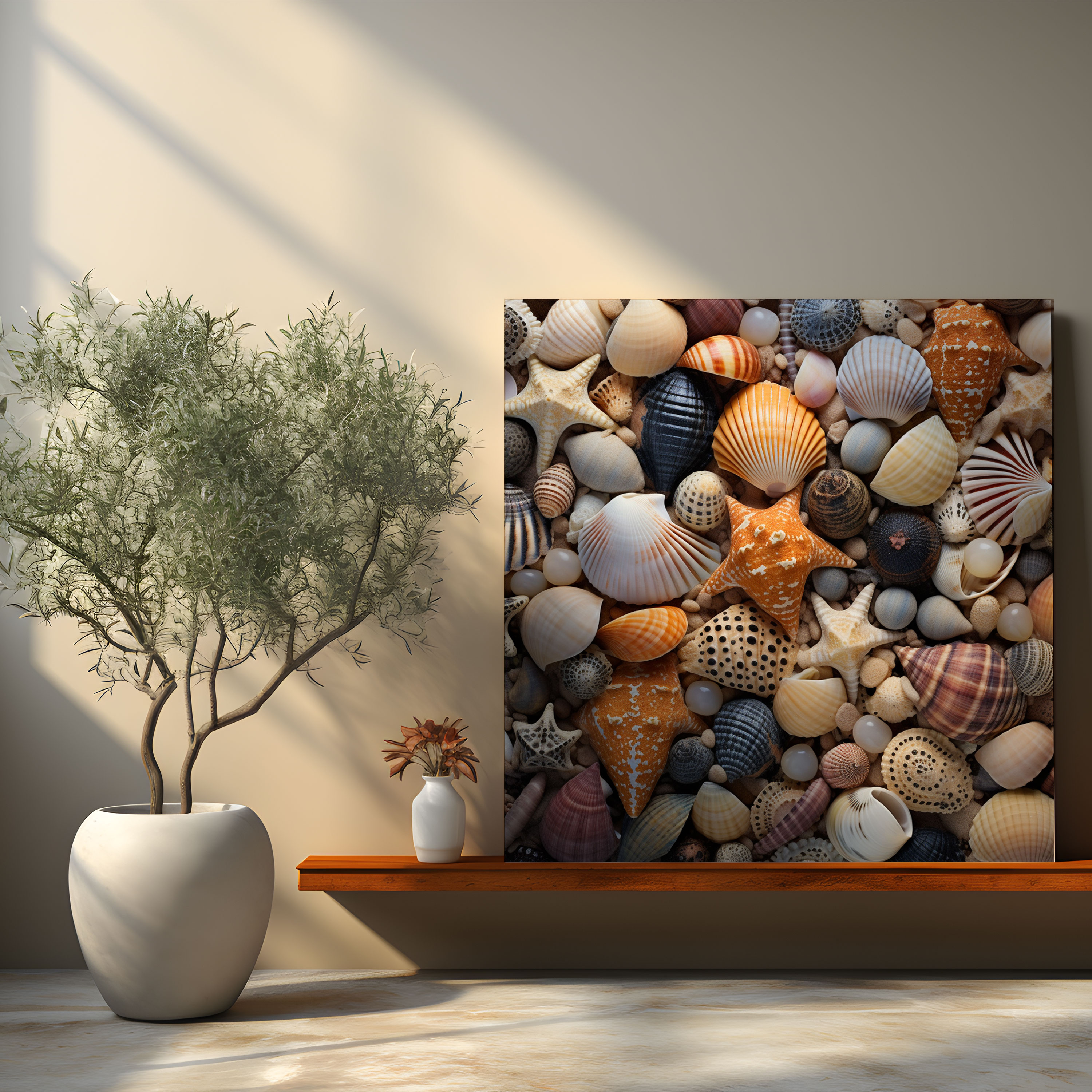Seashells Close-Up Canvas Print - Beach, Beauty, Wall Decoration, Seashells