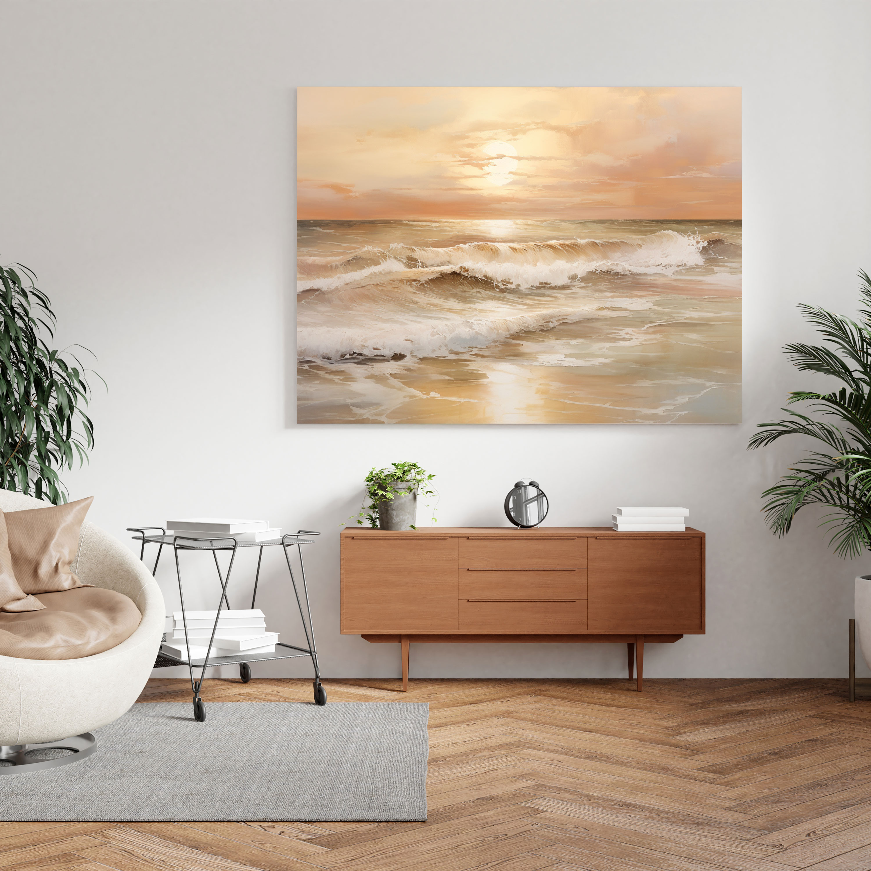 Beige Sunset Canvas Print - Beige, Tranquility, Beige Canvas Print, Canvas