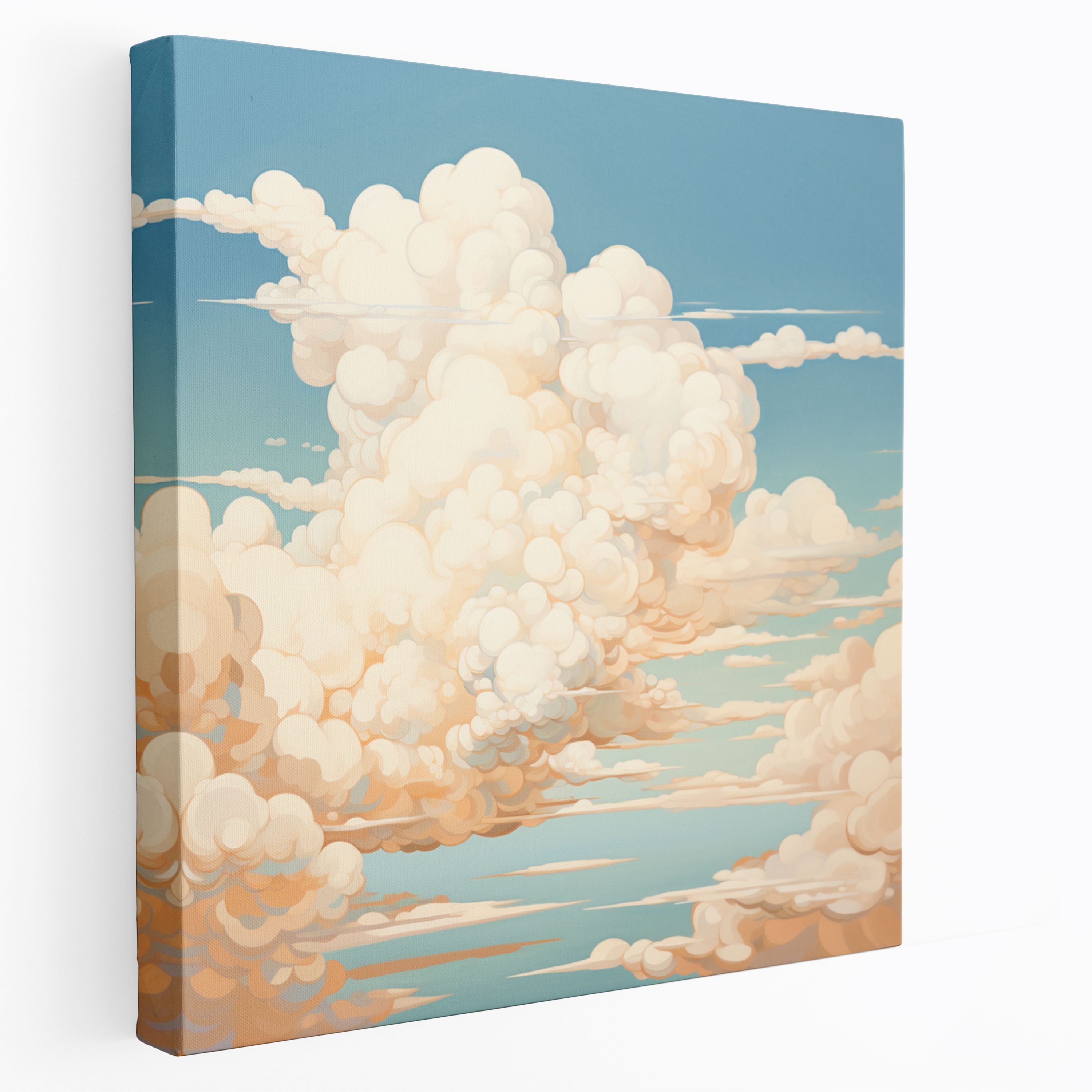 Beige Clouds Canvas Print - Beige, Canvas, Beige Wall Decoration, Beige Canvas Print