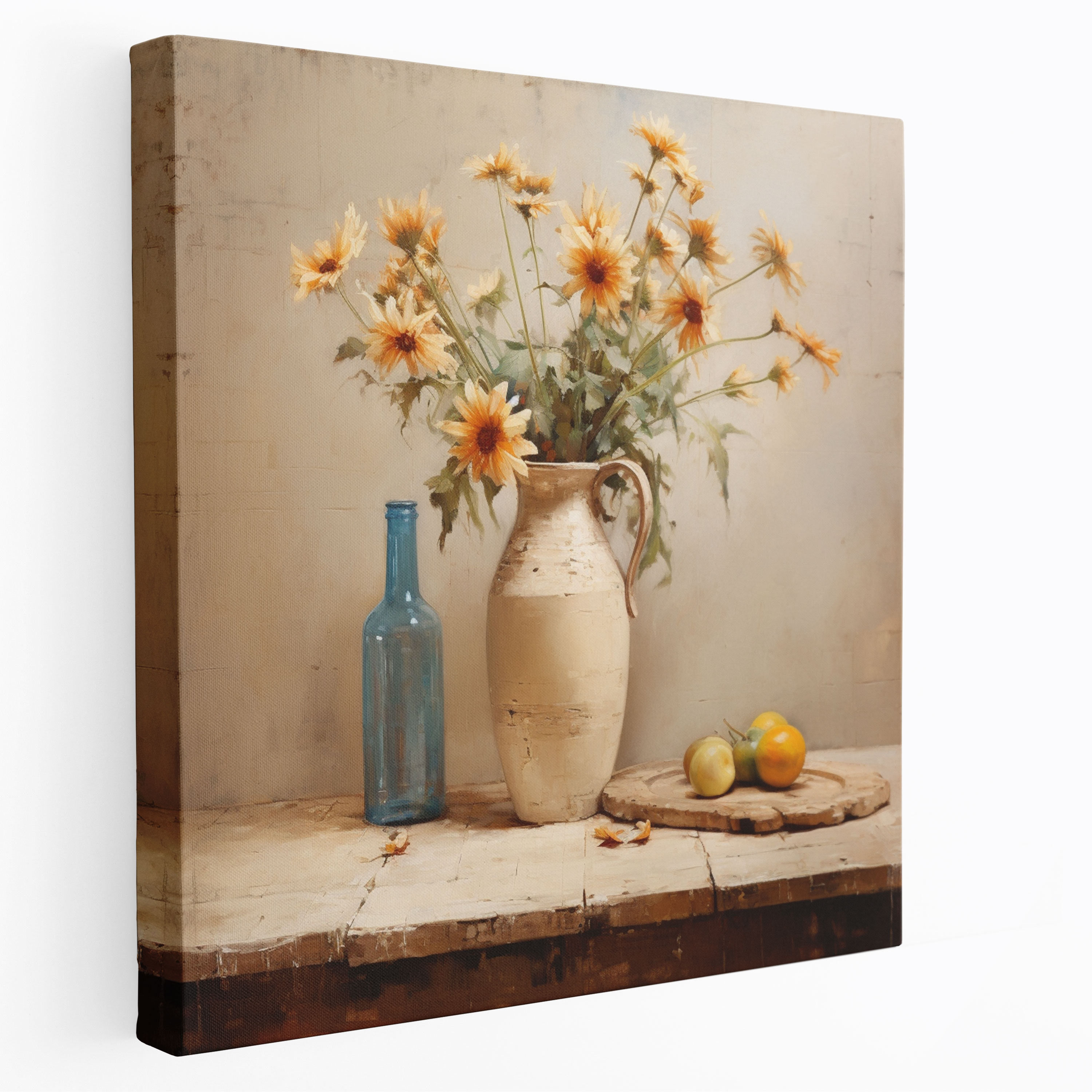 Beige Pottery Canvas Print - Beige, Beige Canvas Print, Canvas Wall Art, Canvas
