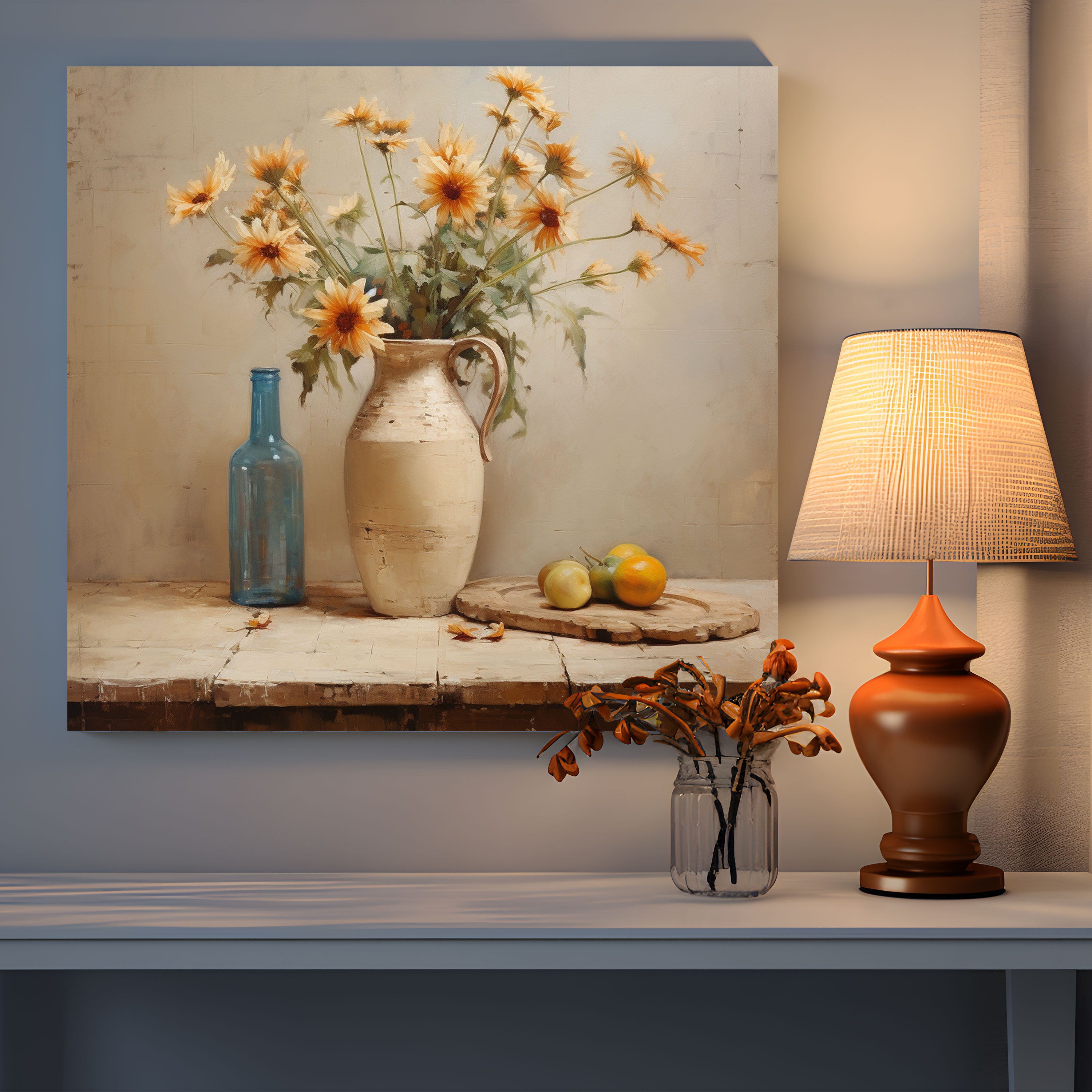 Beige Pottery Canvas Print - Beige, Beige Canvas Print, Canvas Wall Art, Canvas