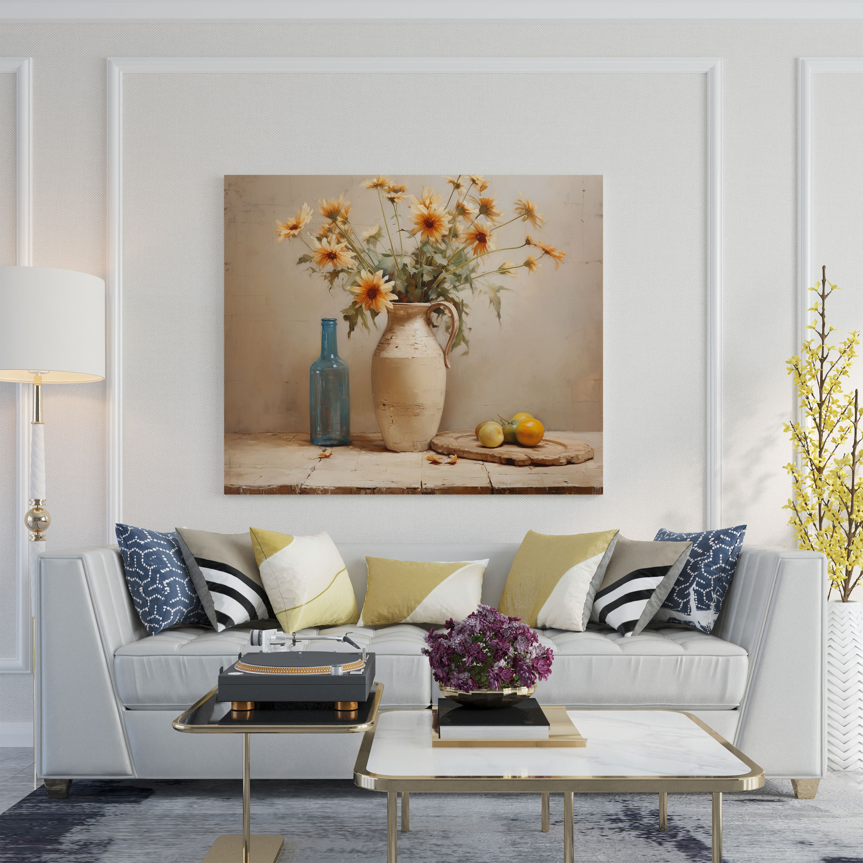 Beige Pottery Canvas Print - Beige, Beige Canvas Print, Canvas Wall Art, Canvas