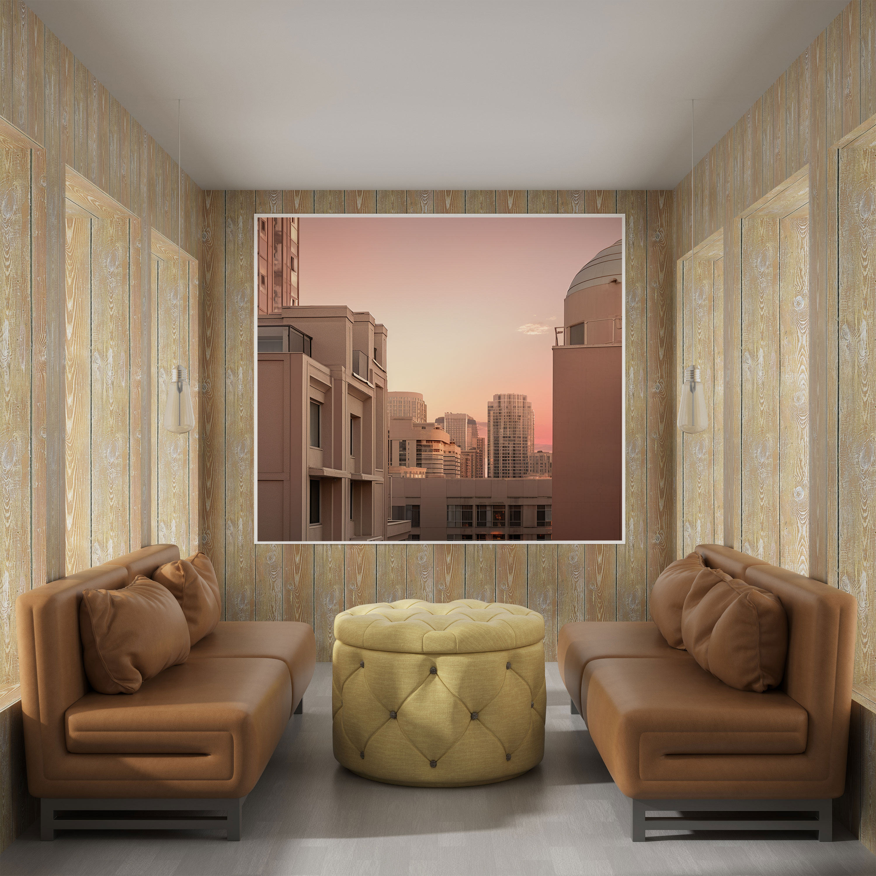 Beige Cityscape Canvas Print - Beige, Beige Wall Art, Beige Canvas Print, Photograph
